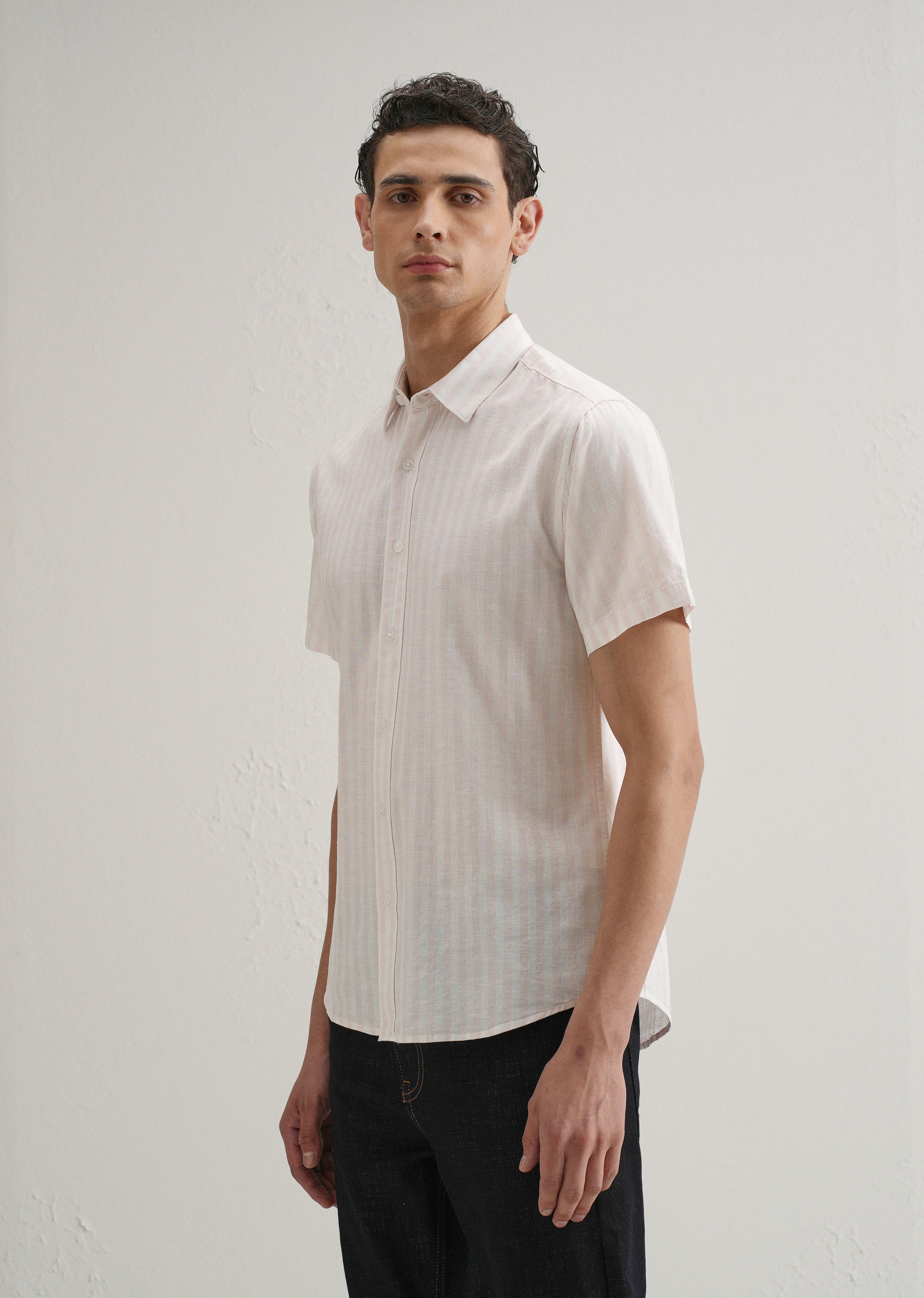 Pink Stripe Cotton Shirt