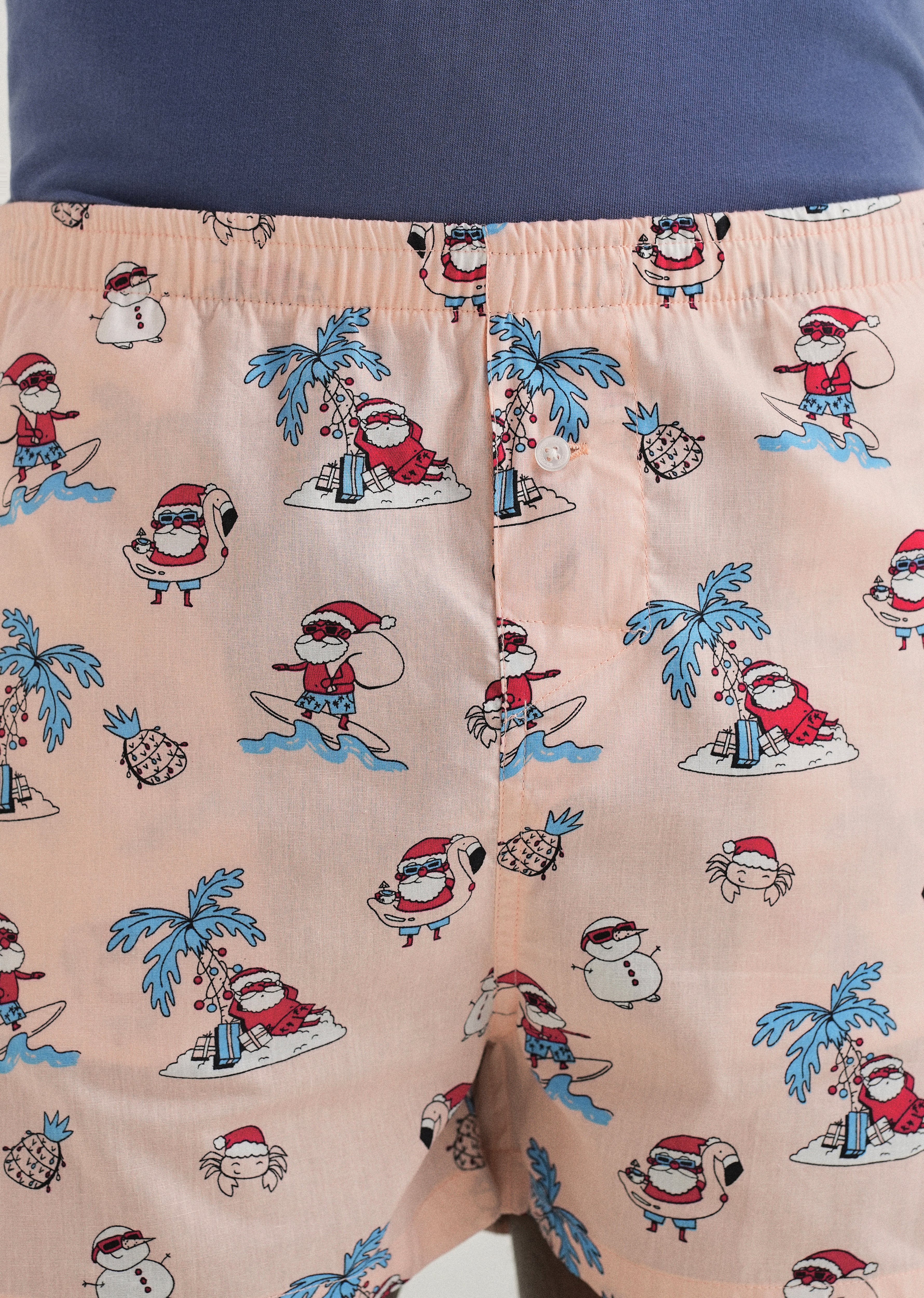 Pink Xmas Printed Boxer