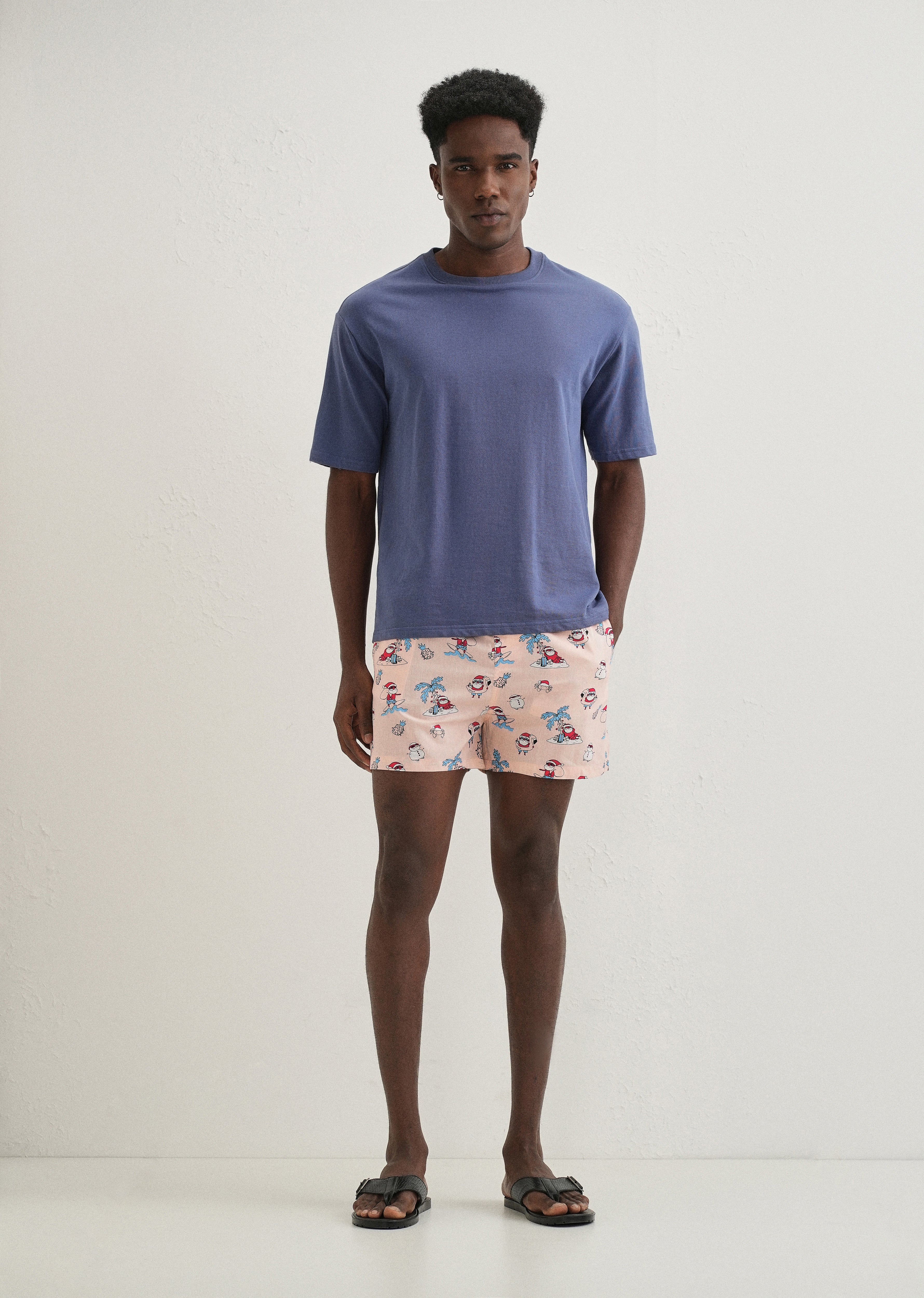 Pink Xmas Printed Boxer