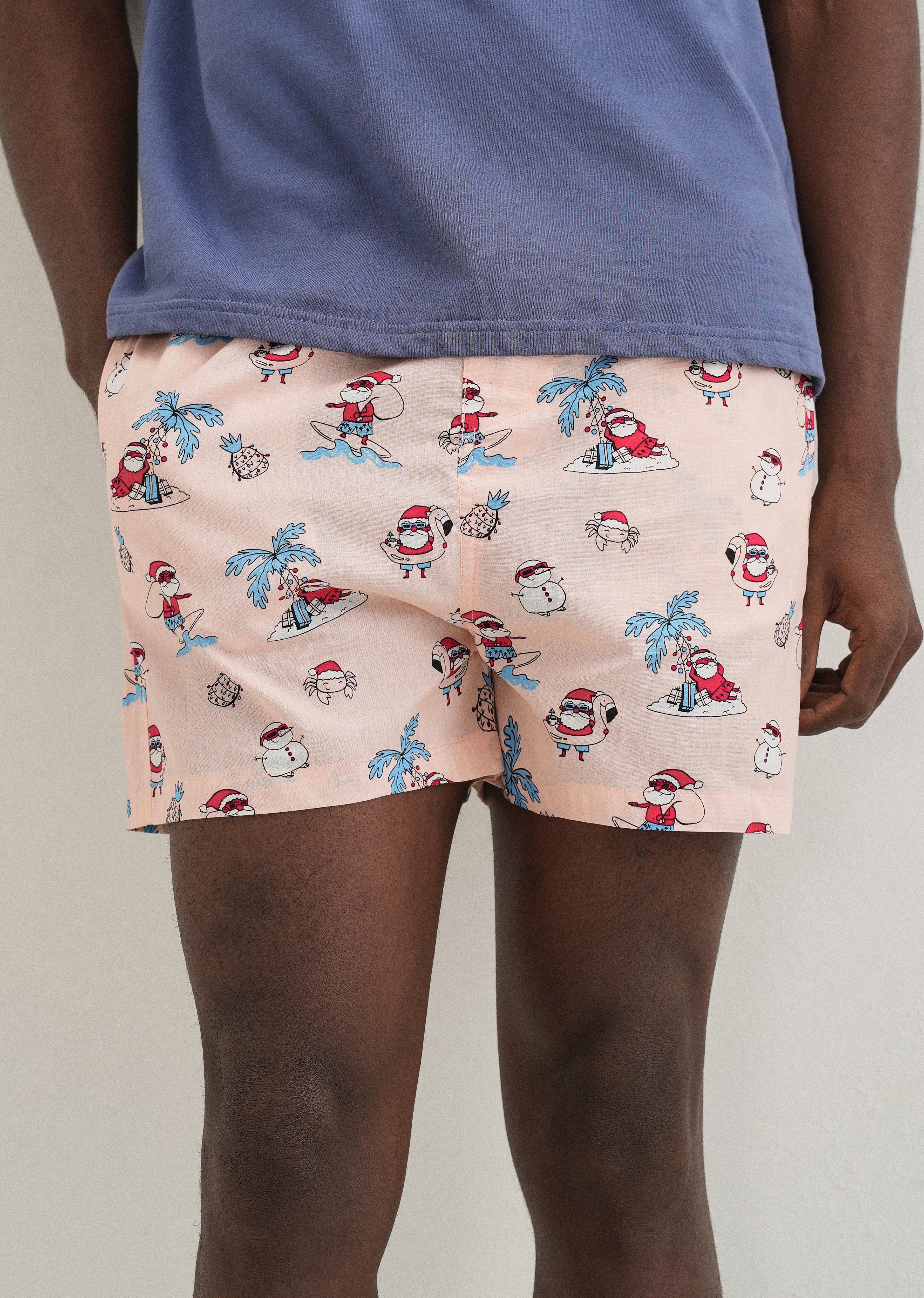 Pink Xmas Printed Boxer