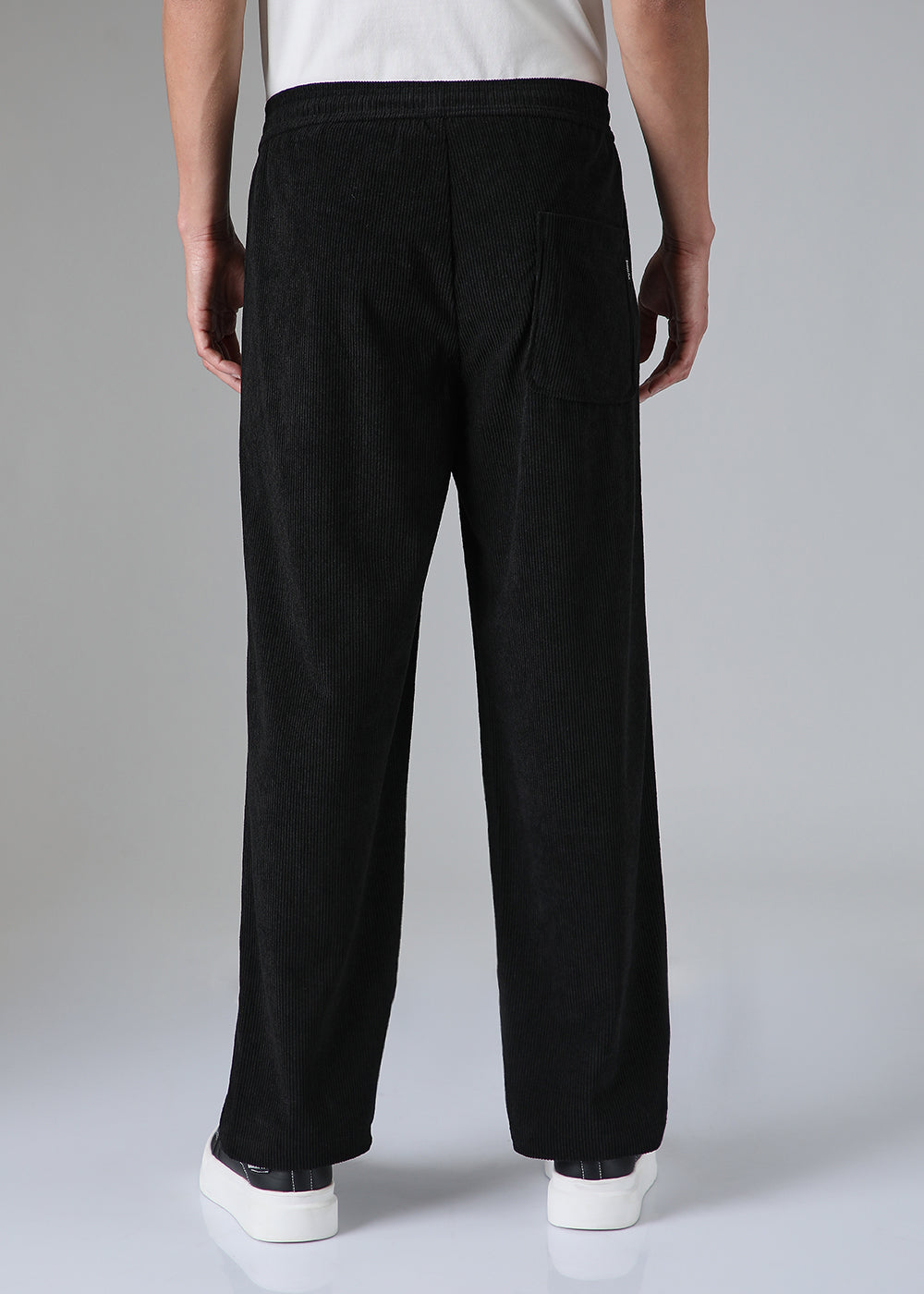 Pleated Black Corduroy Pant