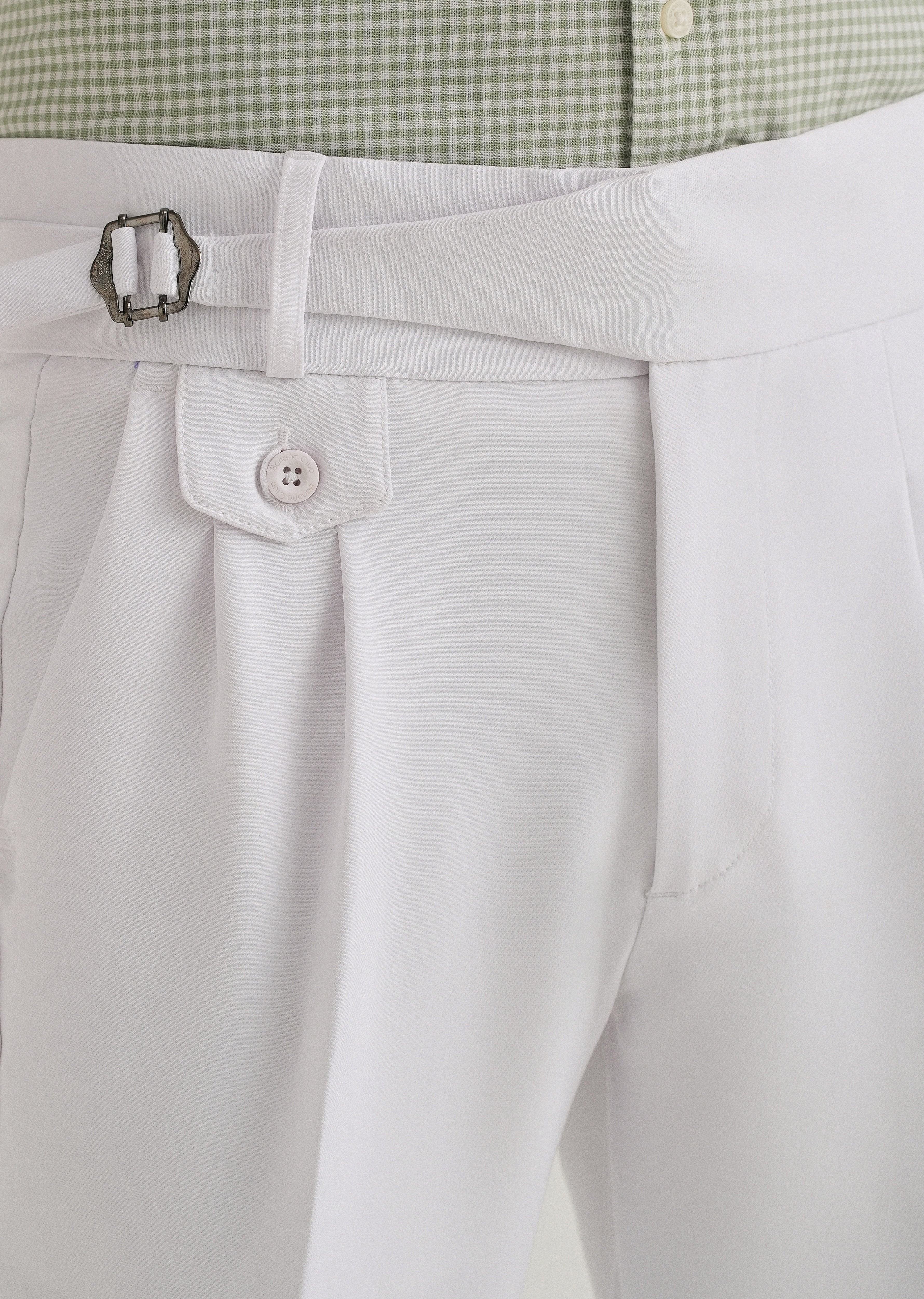 White Pleated Gurkha Pant