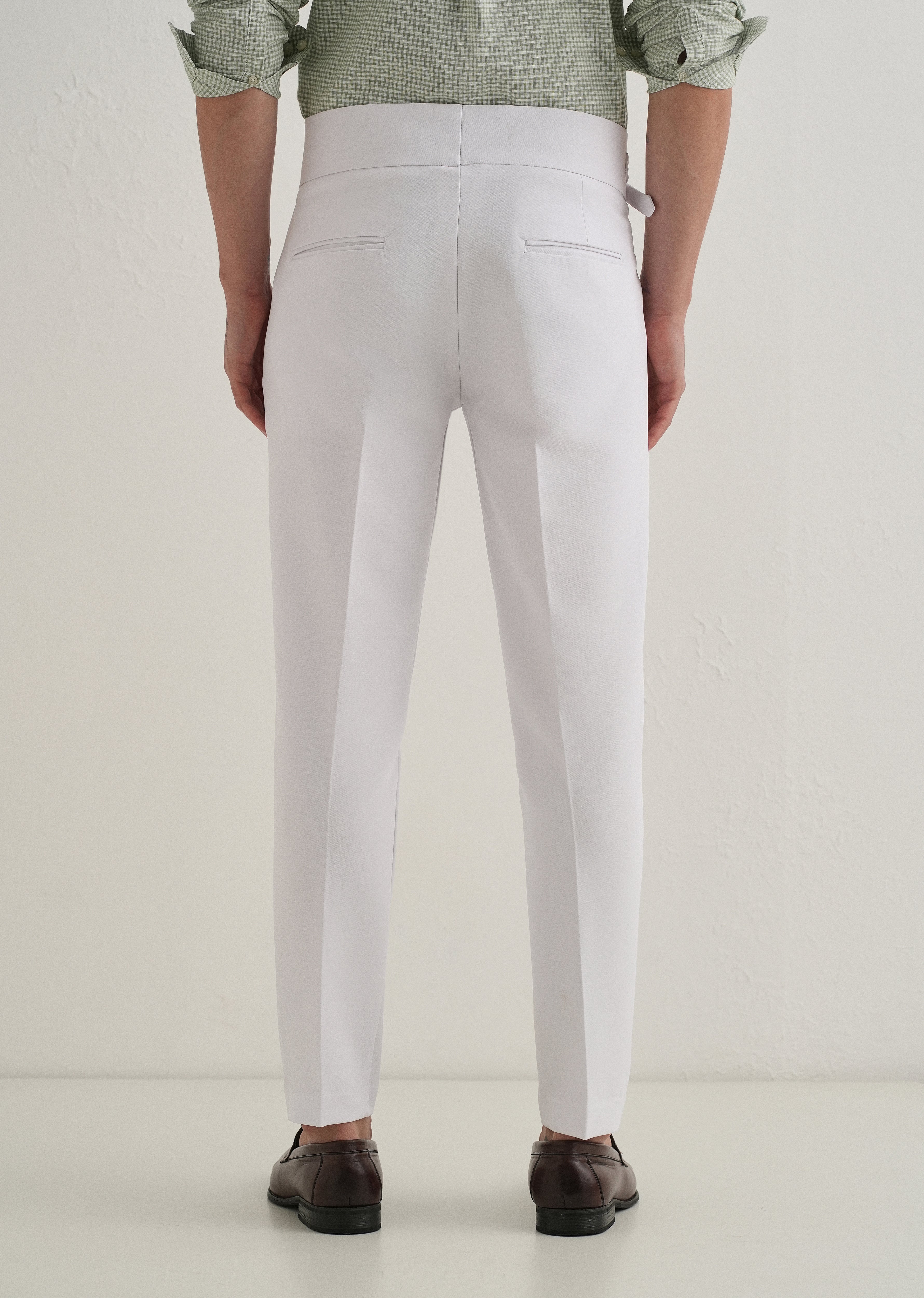 White Pleated Gurkha Pant