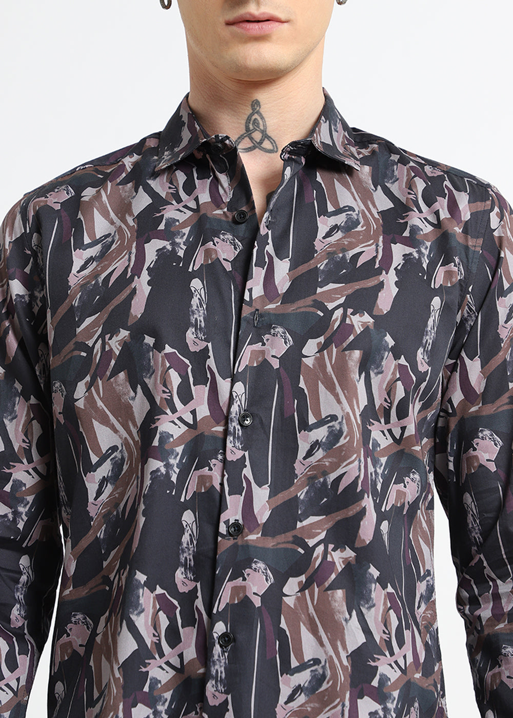 Painterly Brushstrokes Printed Shirt