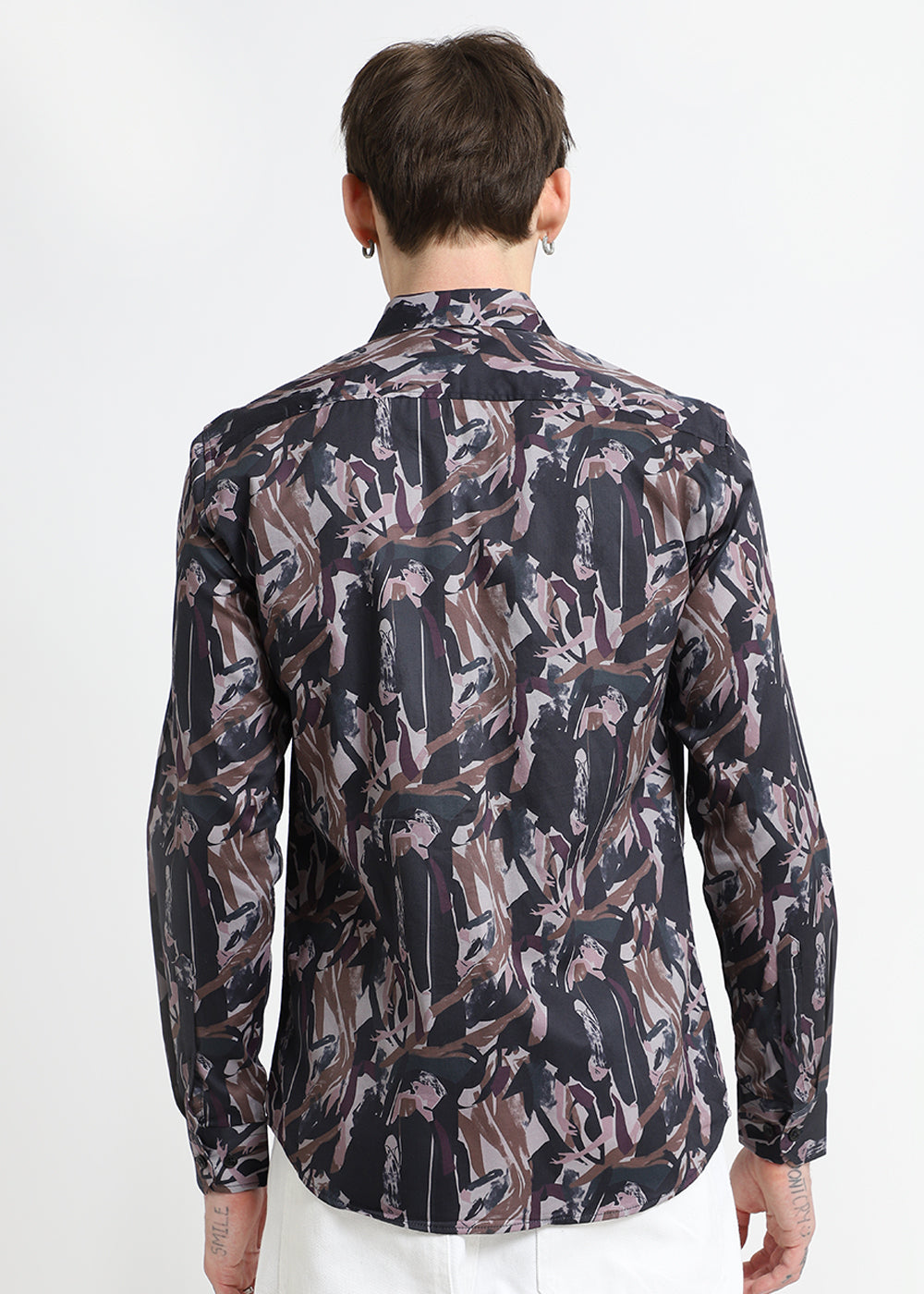 Painterly Brushstrokes Printed Shirt