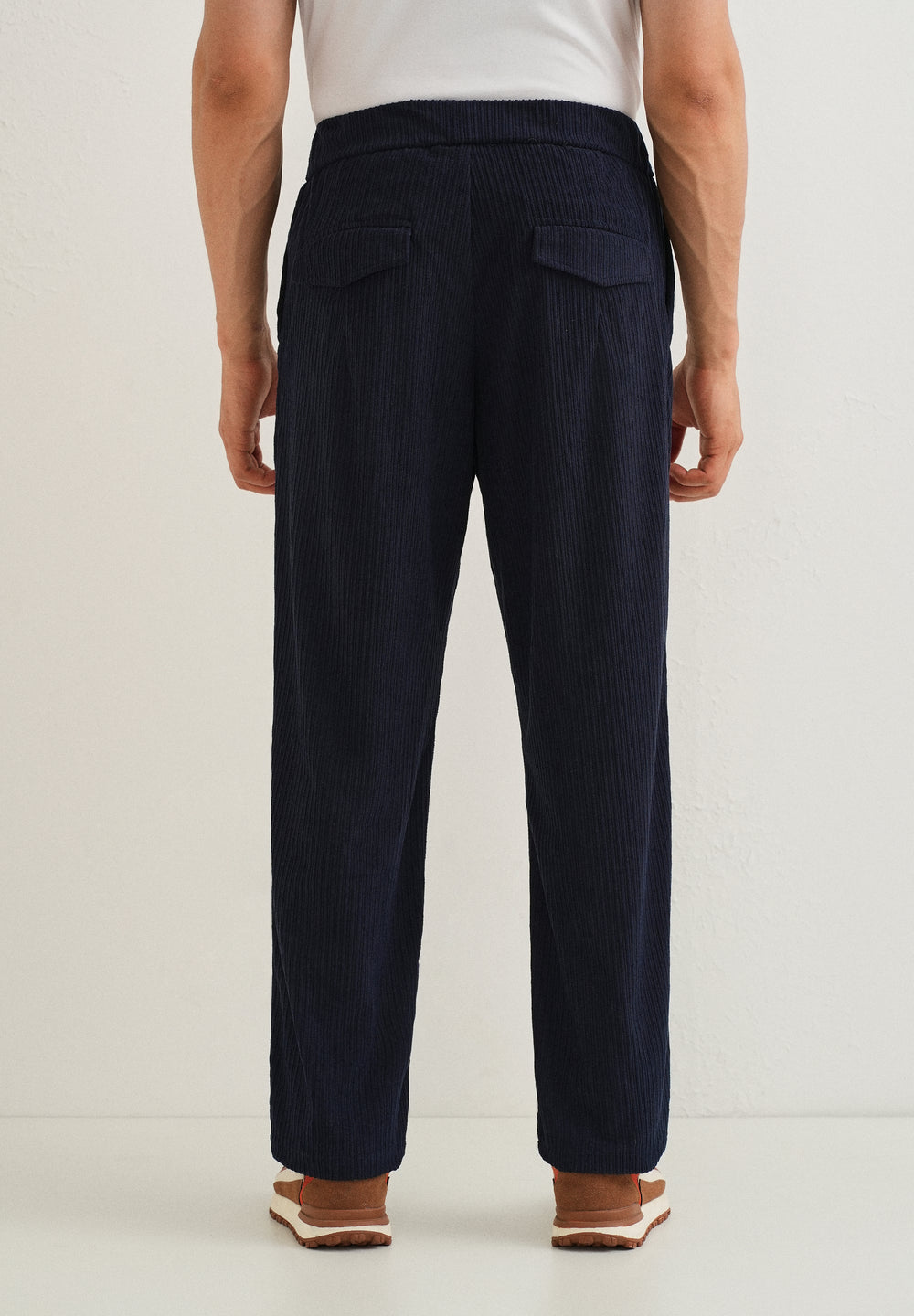 Prussian Blue Drawstring Corduroy Pant