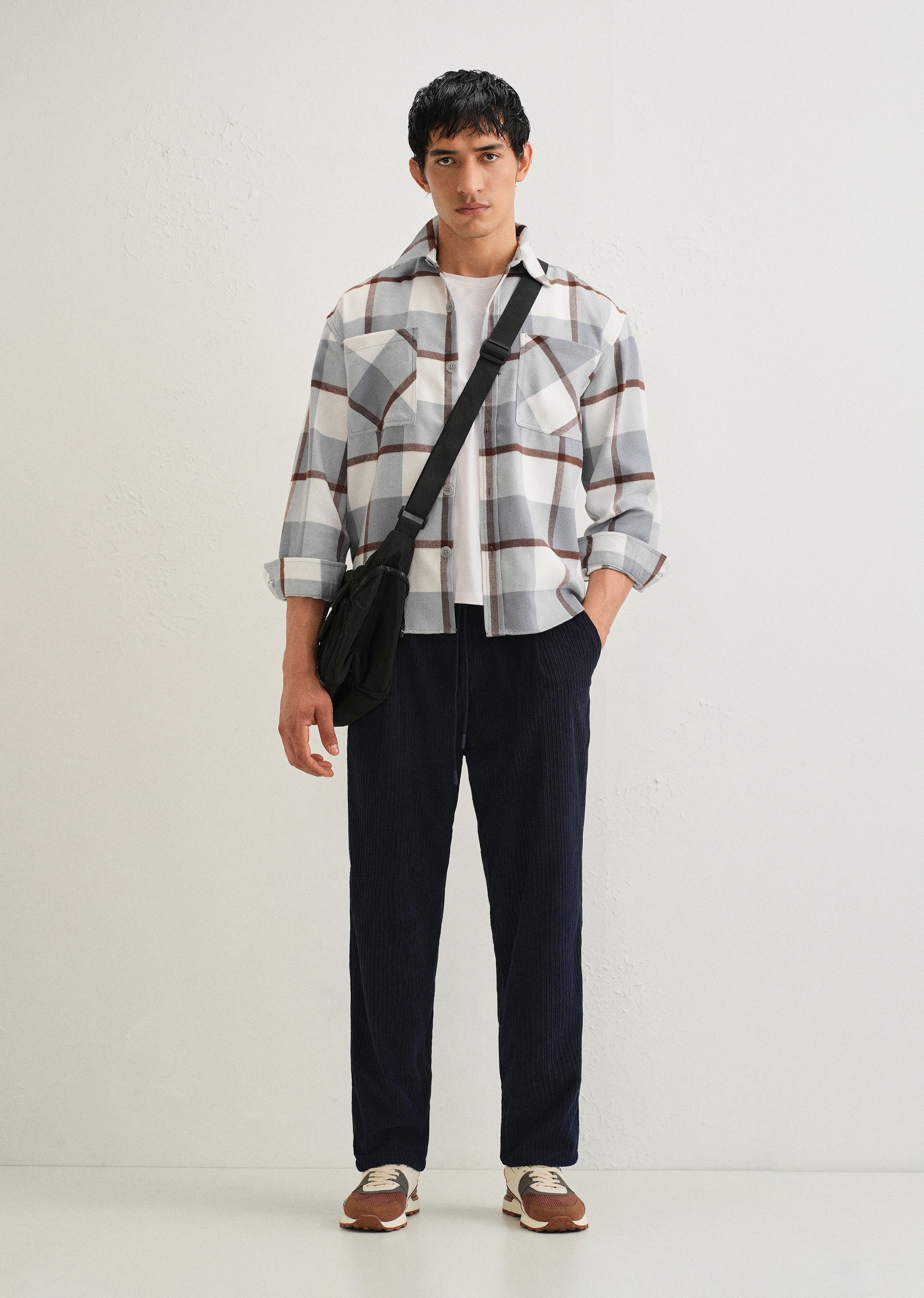 Prussian Blue Drawstring Corduroy Pant