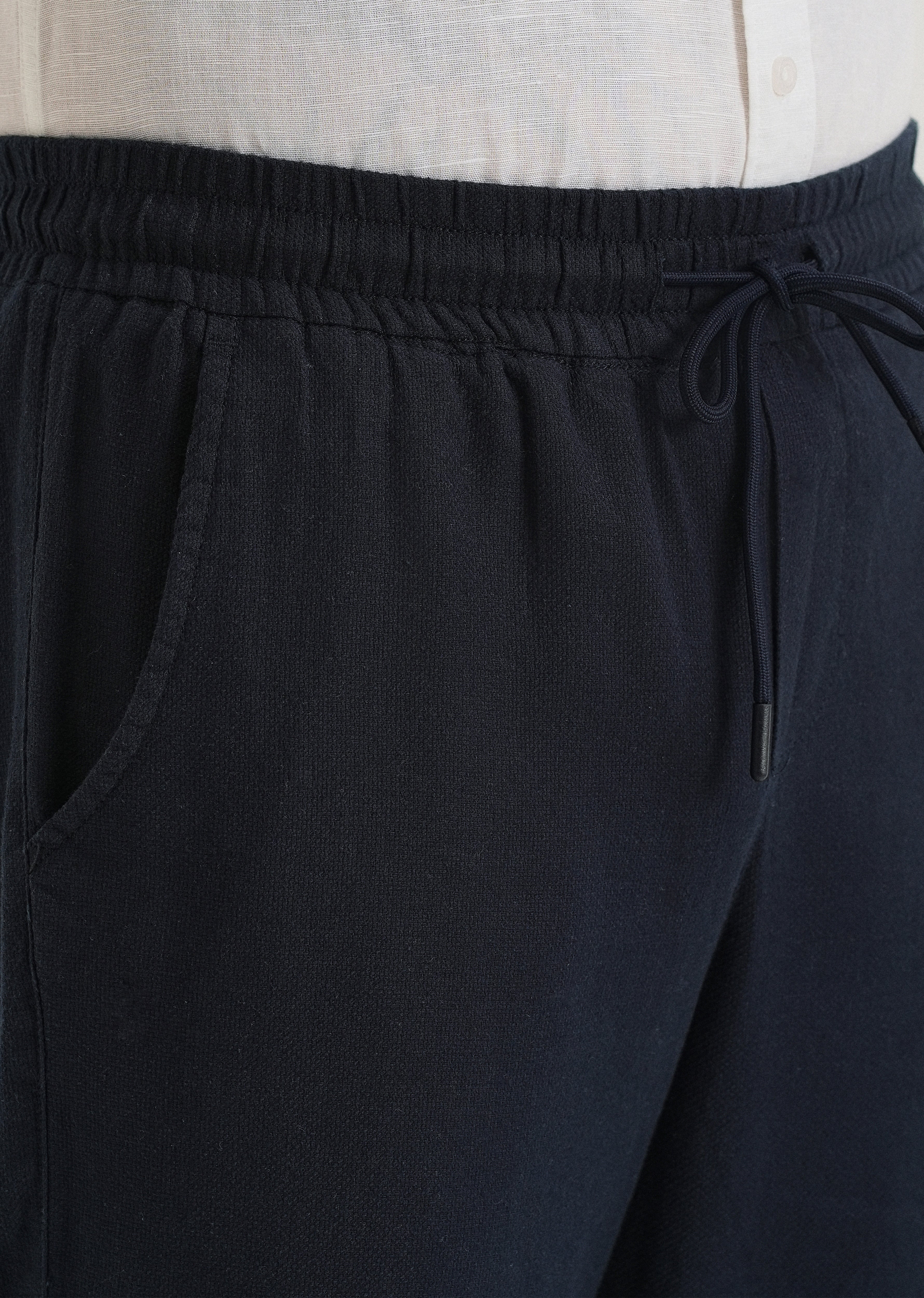 Prussian Blue Textured Pants