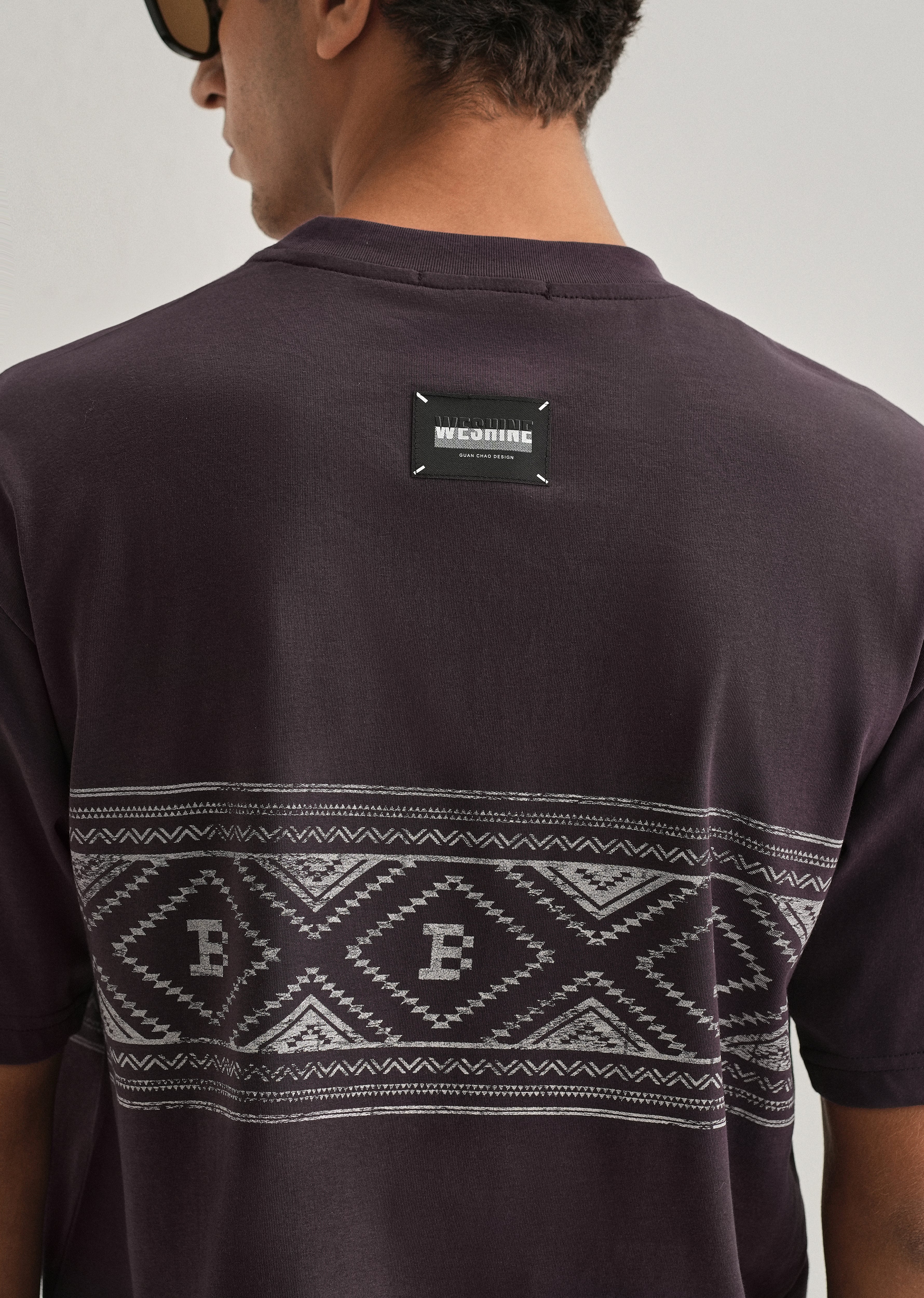 Purple Aztec Printed Oversized T-shirt