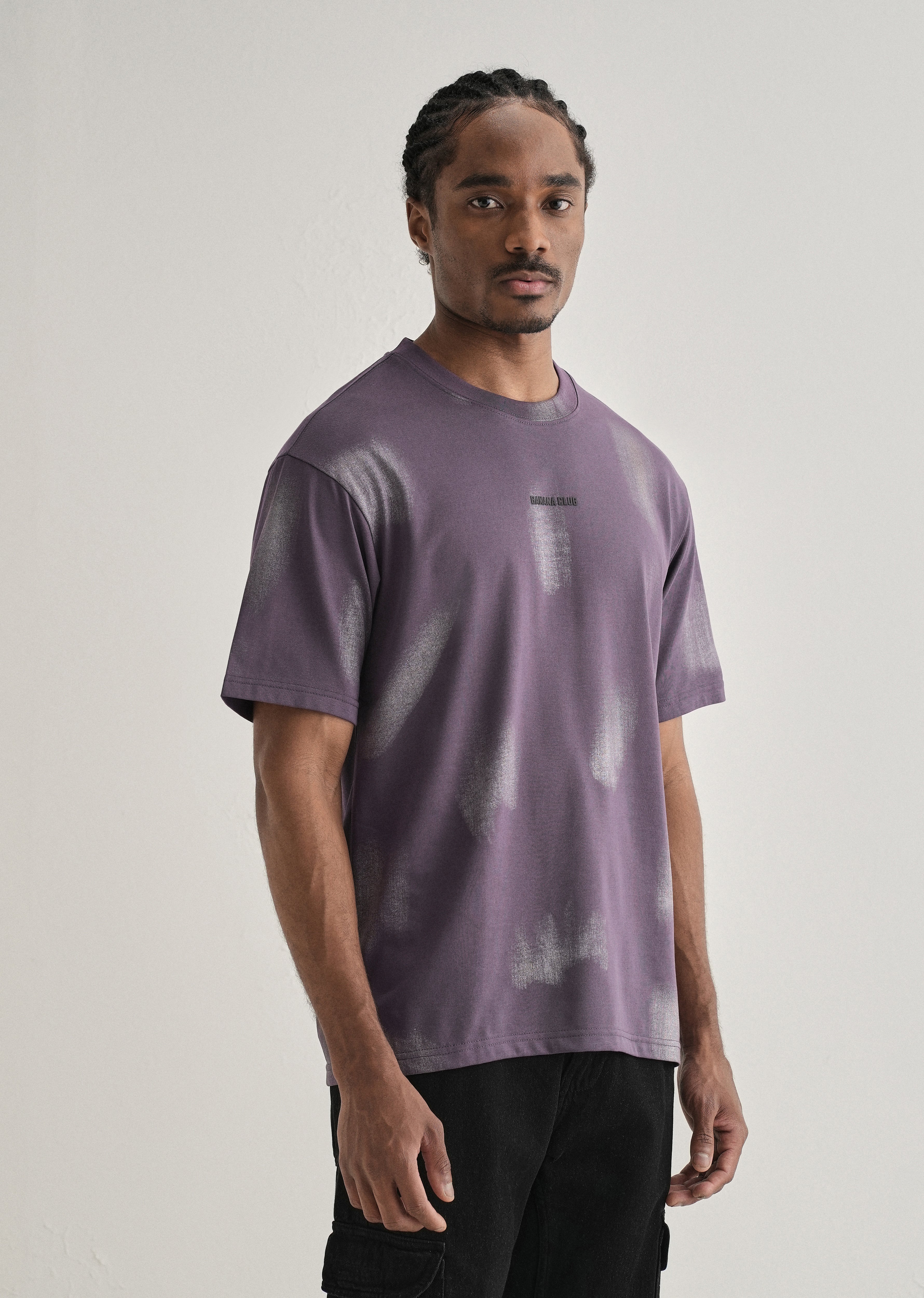 Purple Brushstroke Oversized T-shirt