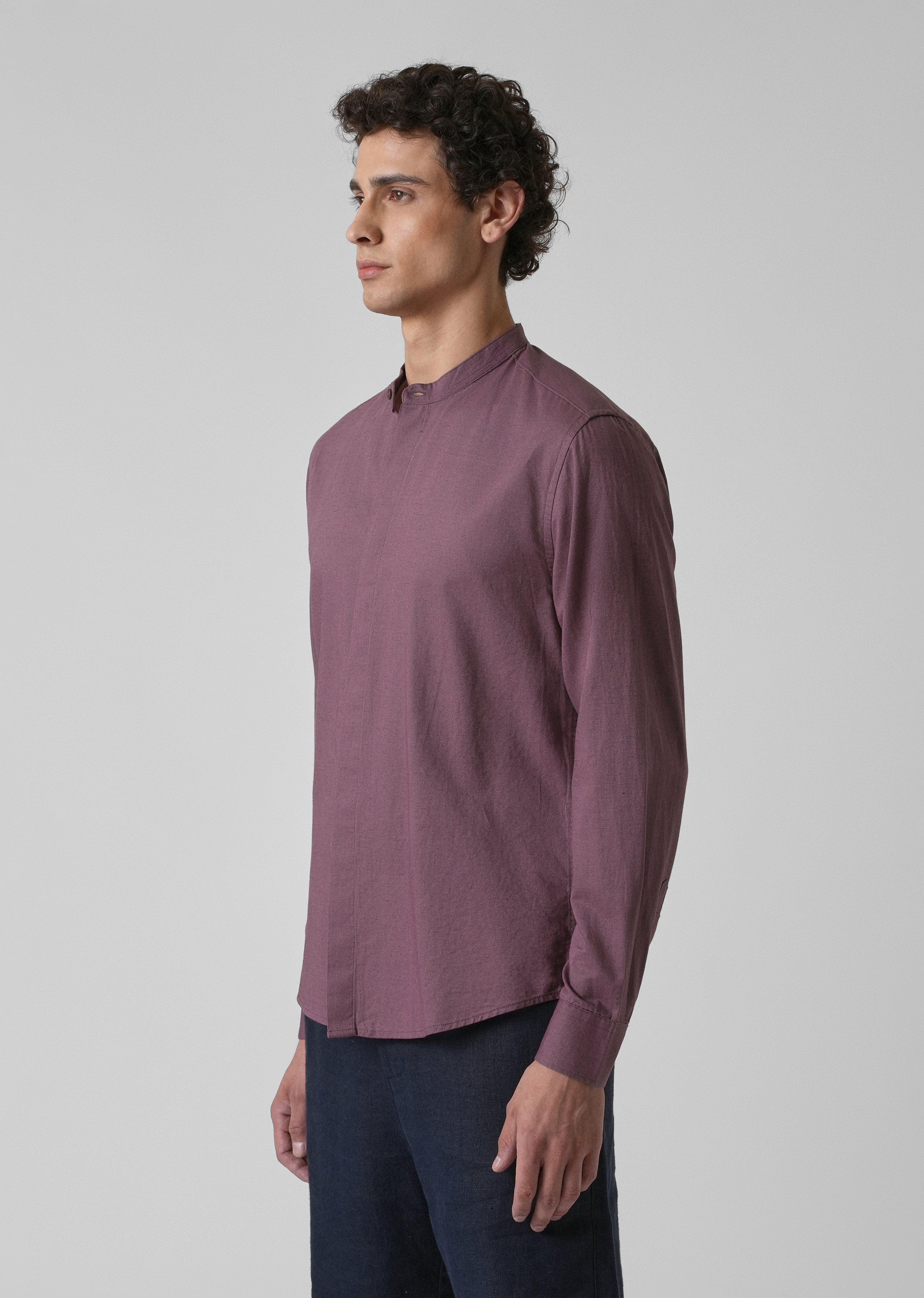 Purple Cotton Linen Shirt