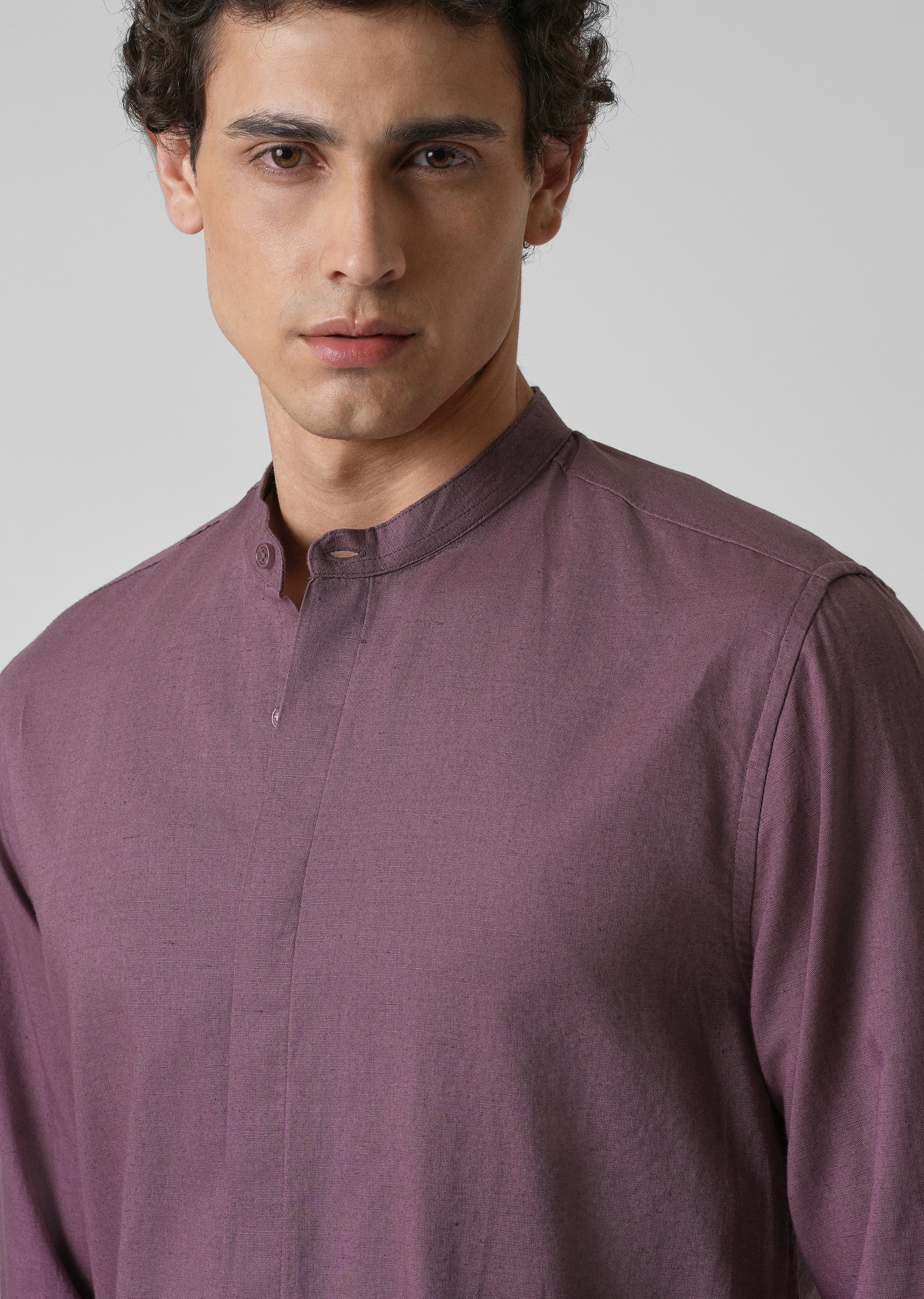 Purple Cotton Linen Shirt