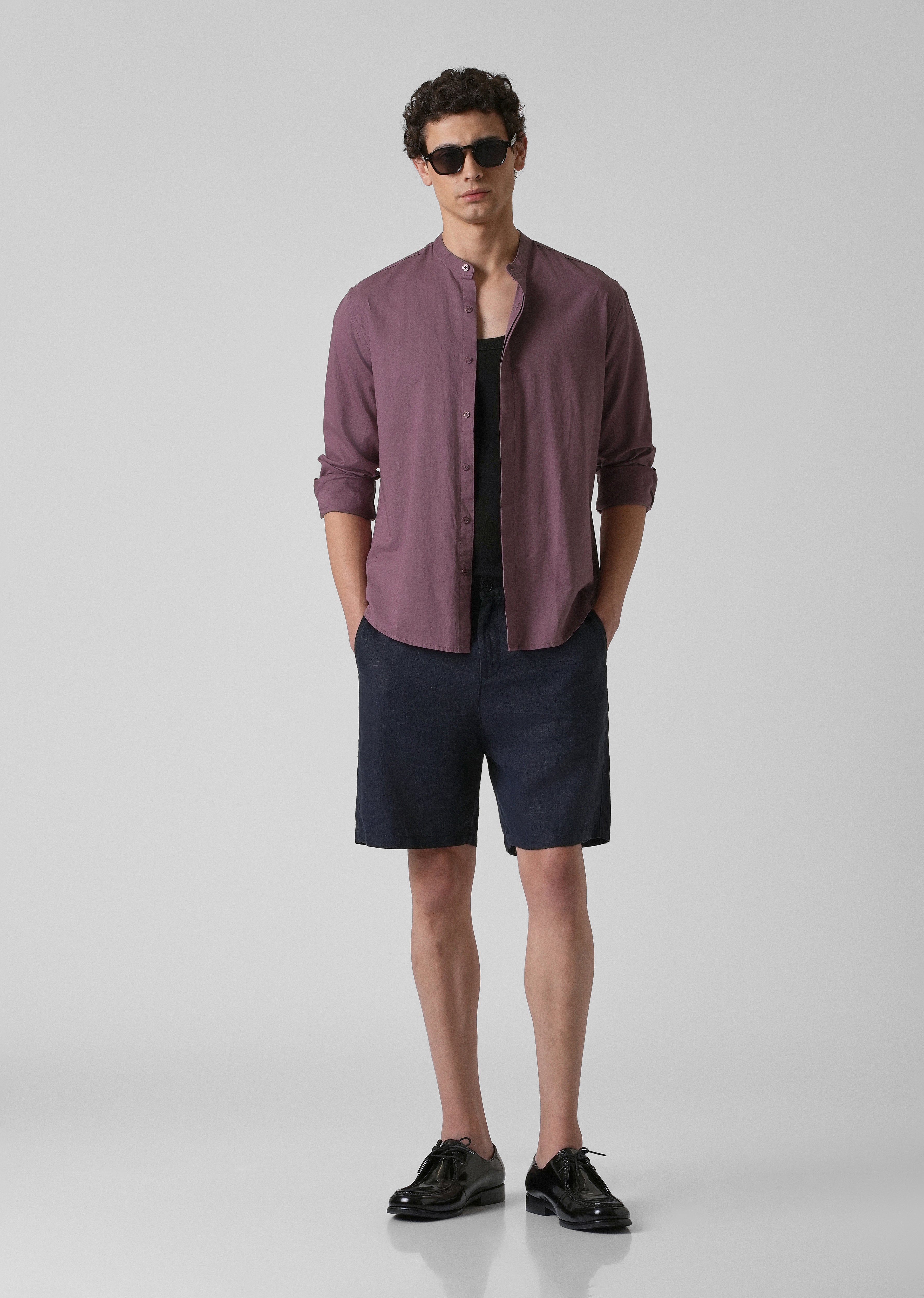 Purple Cotton Linen Shirt