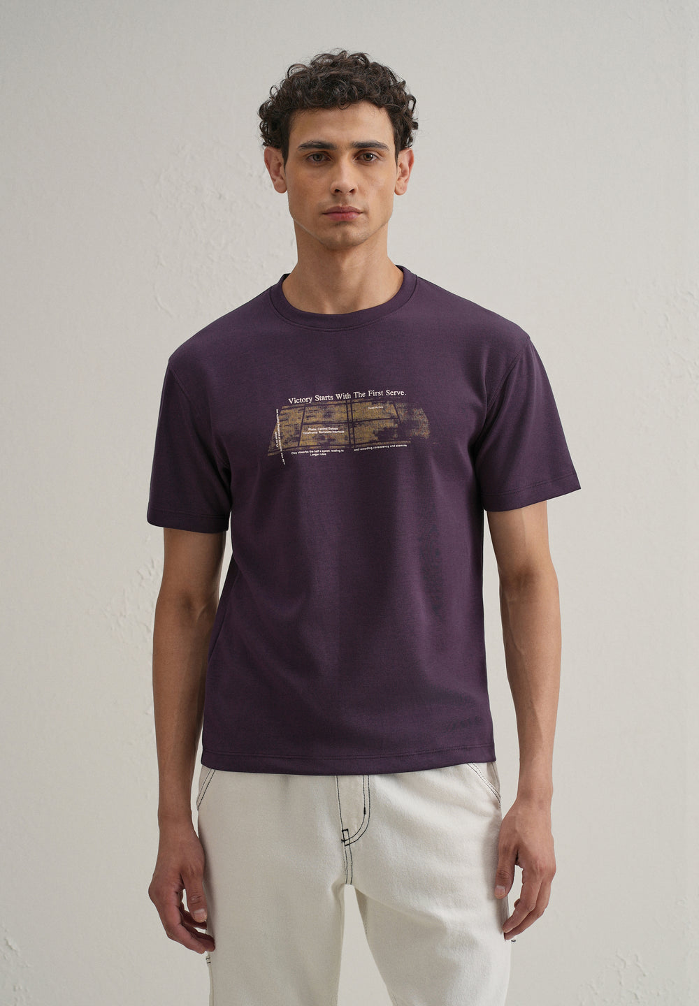 Purple Graphic Printed T-shirt