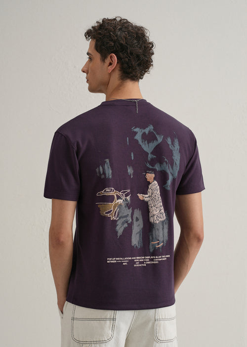 Purple Graphic Printed T-shirt