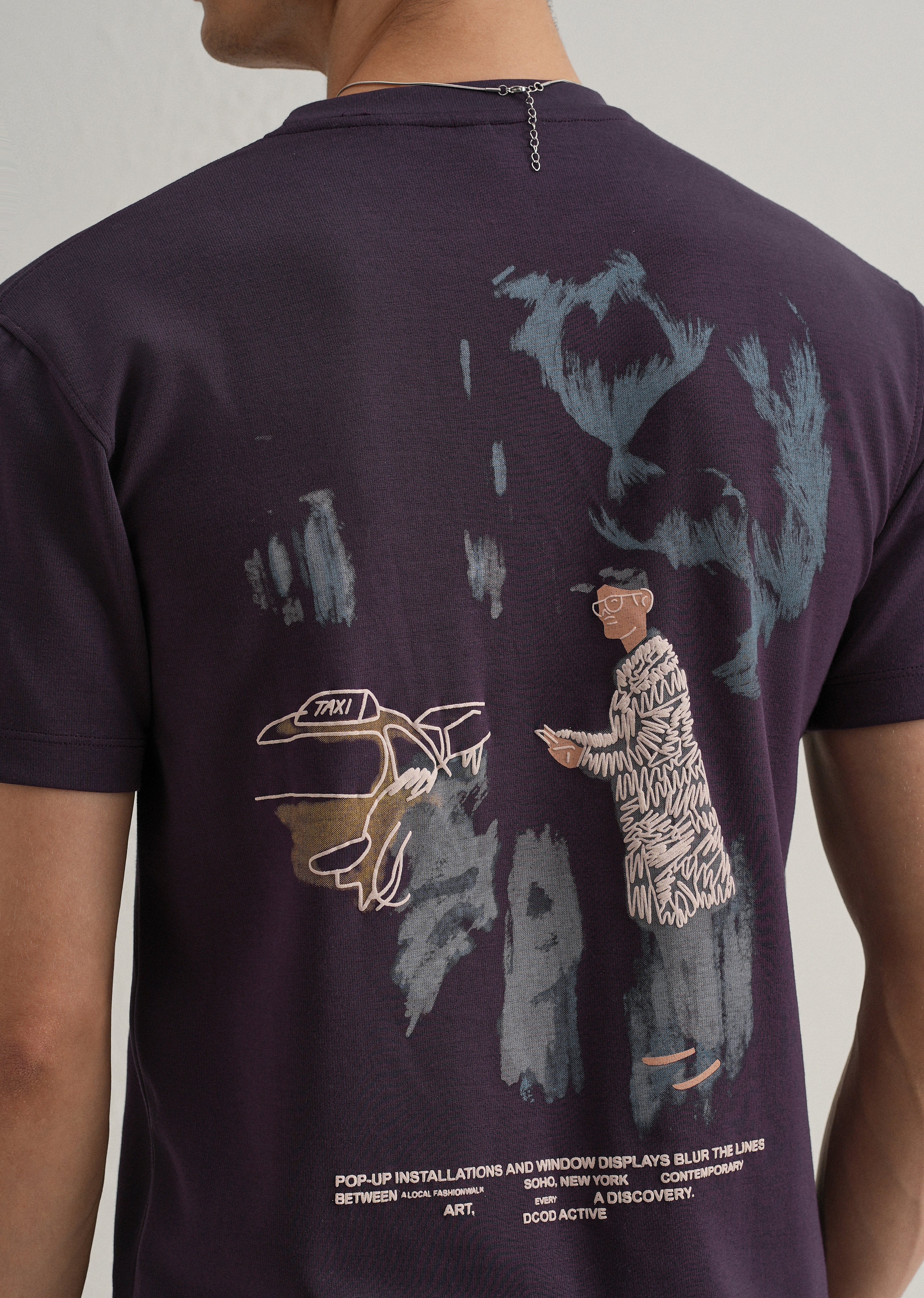 Purple Graphic Printed T-shirt