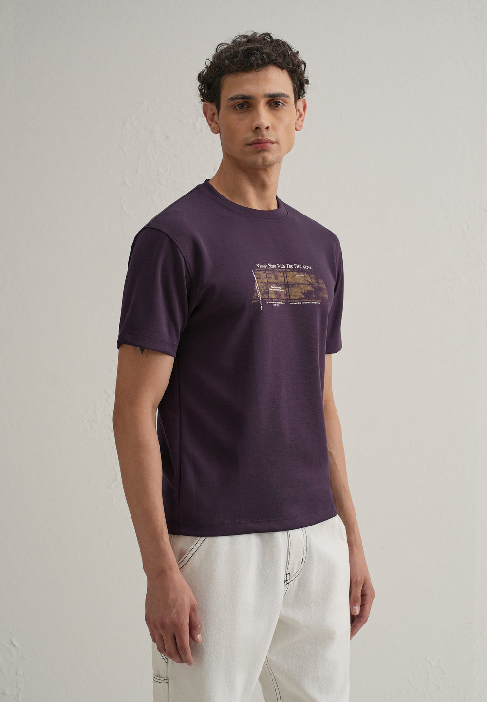 Purple Graphic Printed T-shirt