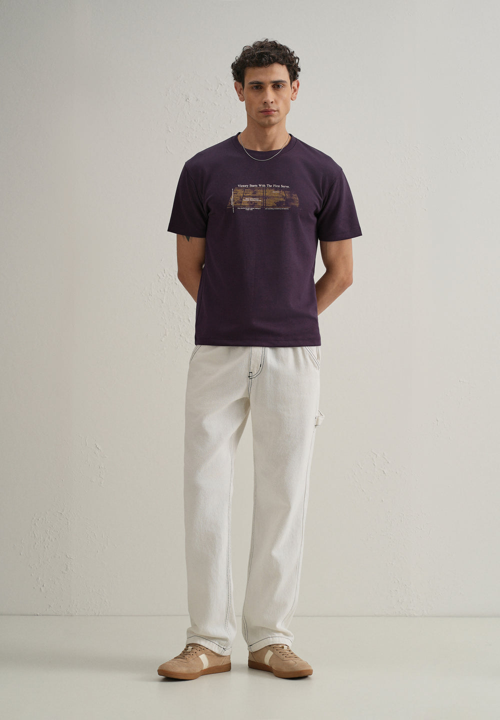 Purple Graphic Printed T-shirt