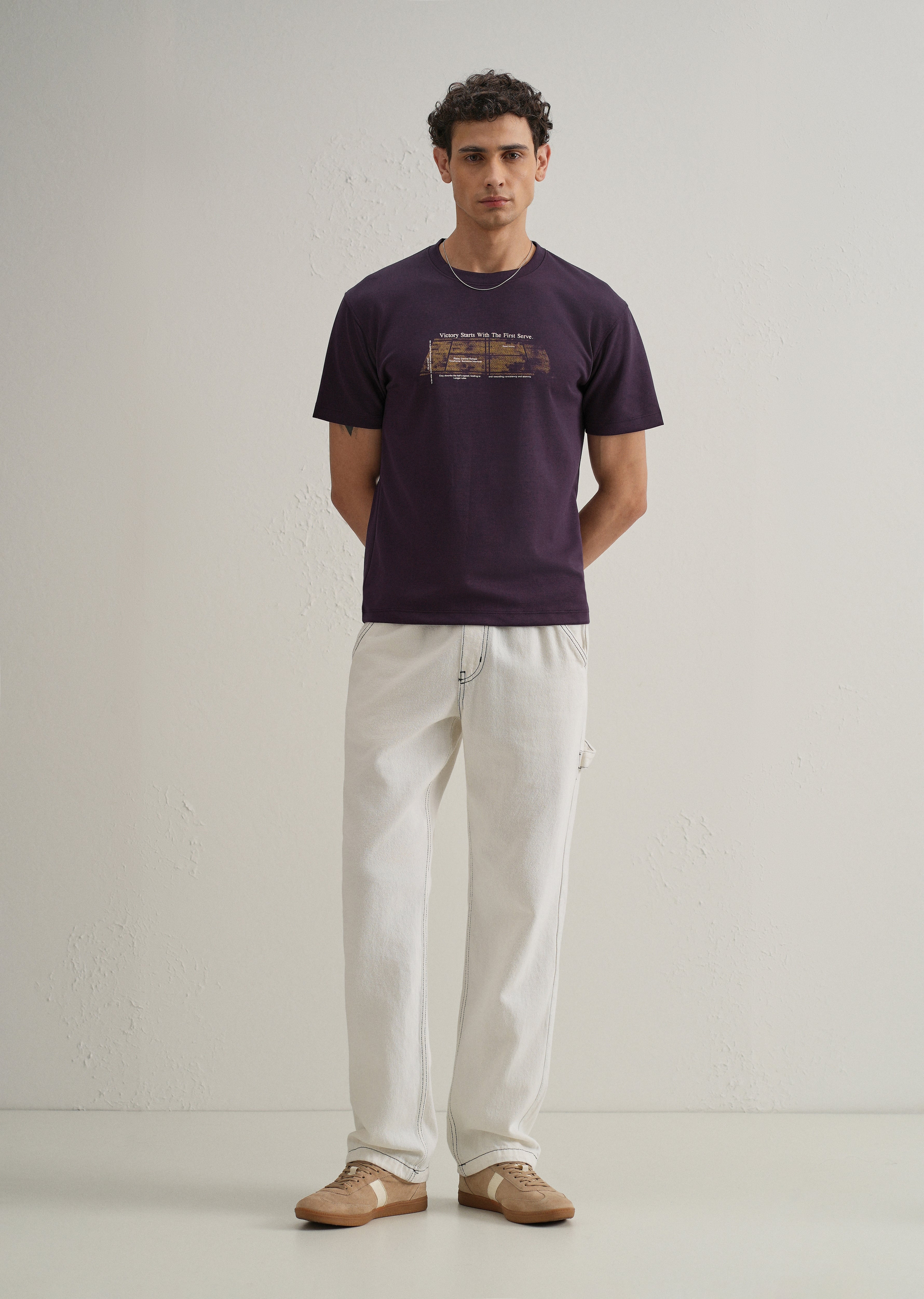 Purple Graphic Printed T-shirt