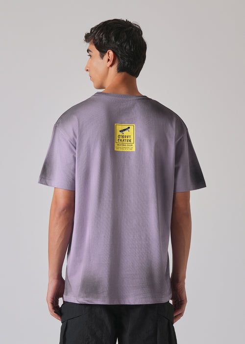 Purple Printed Oversized T-shirt