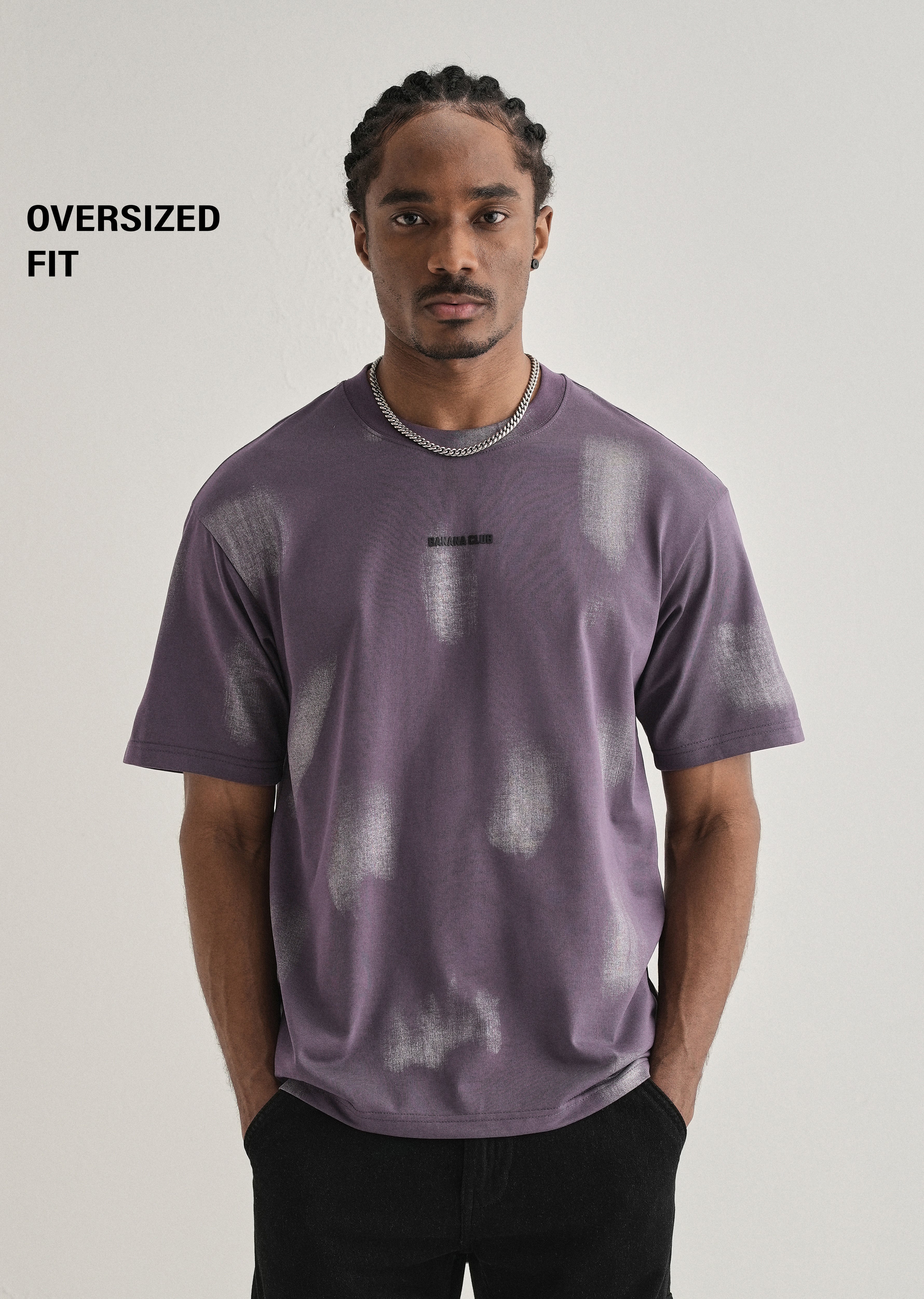 Purple Brushstroke Oversized T-shirt