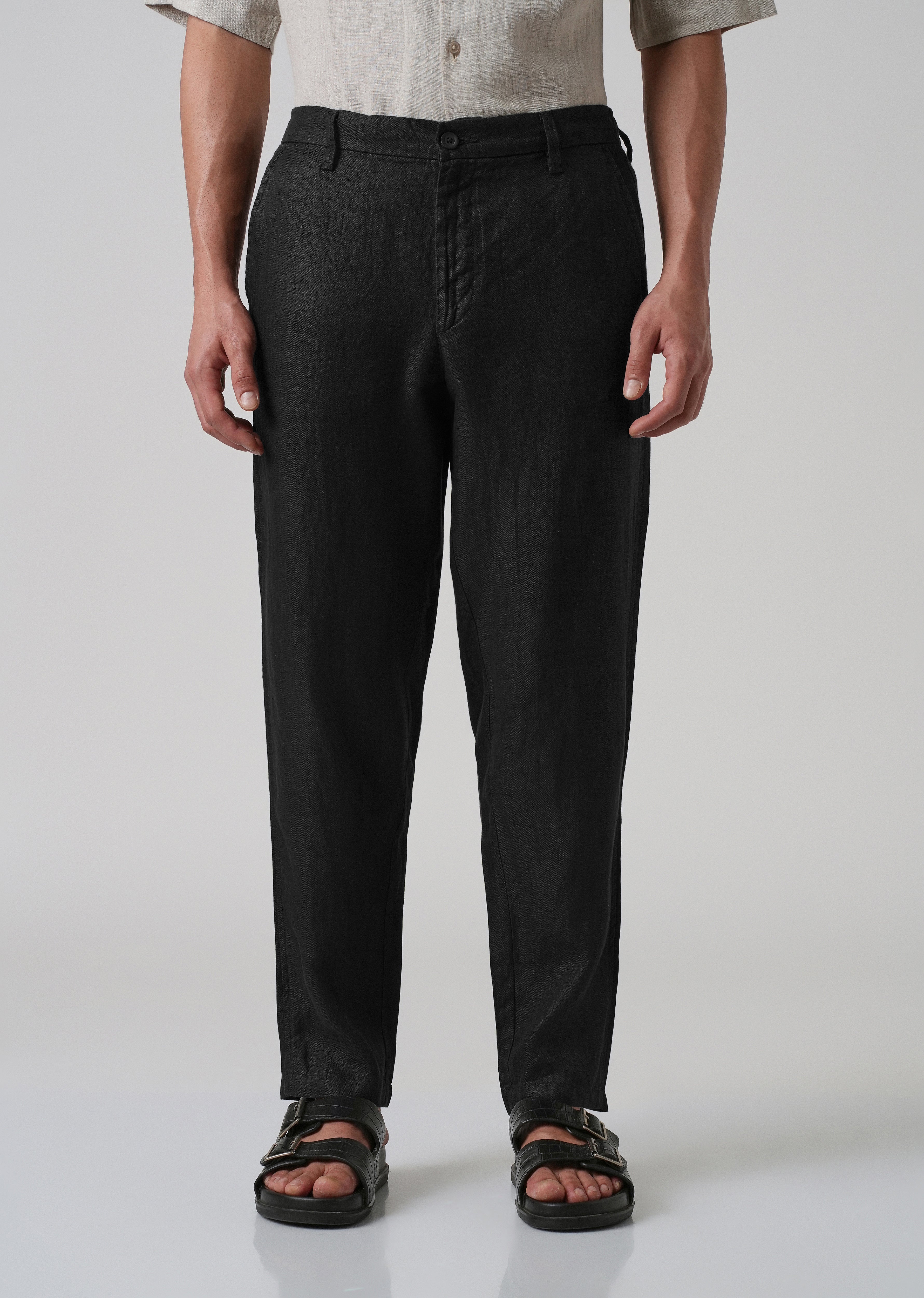 Raven Black Linen Pant