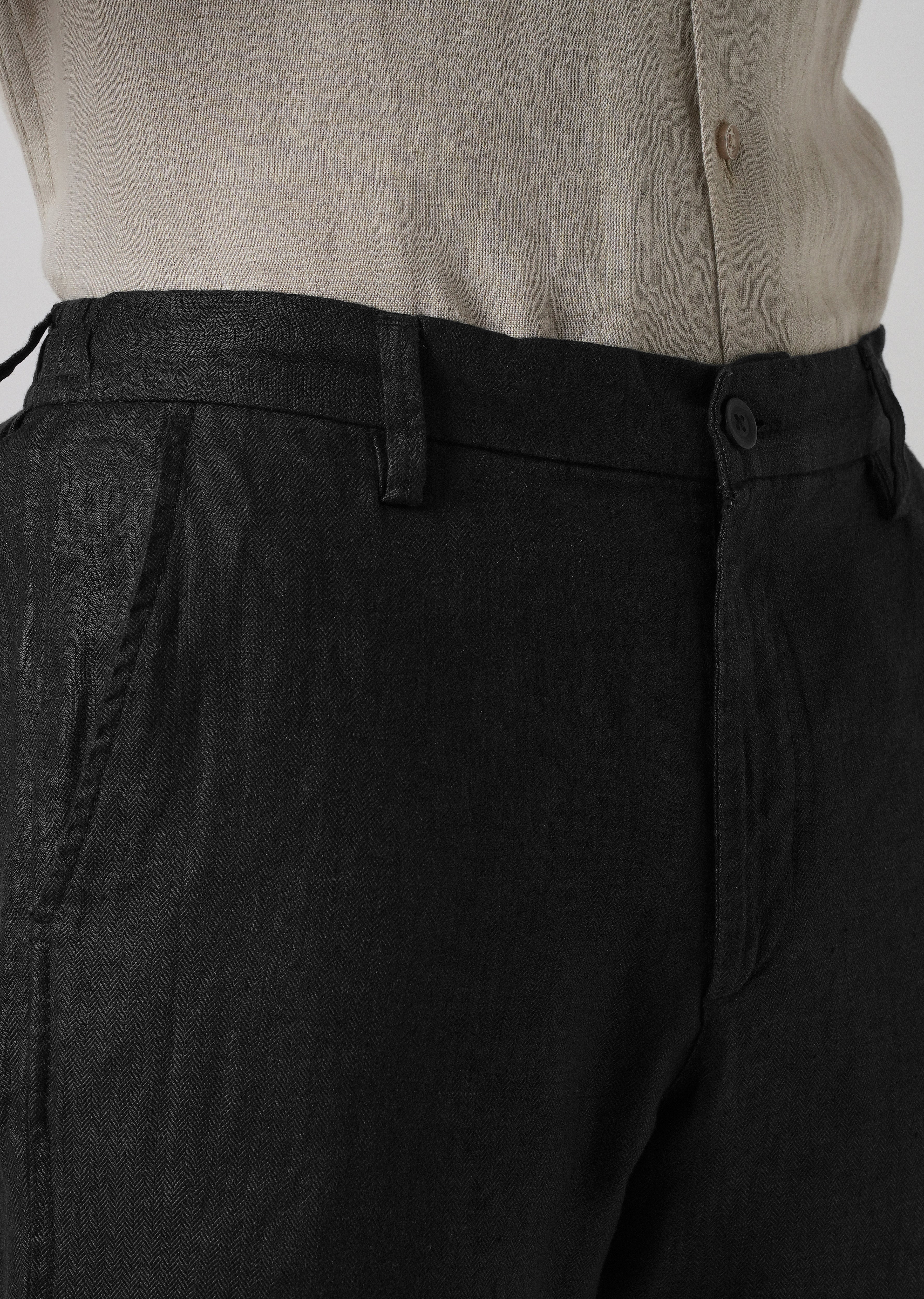 Raven Black Linen Pant