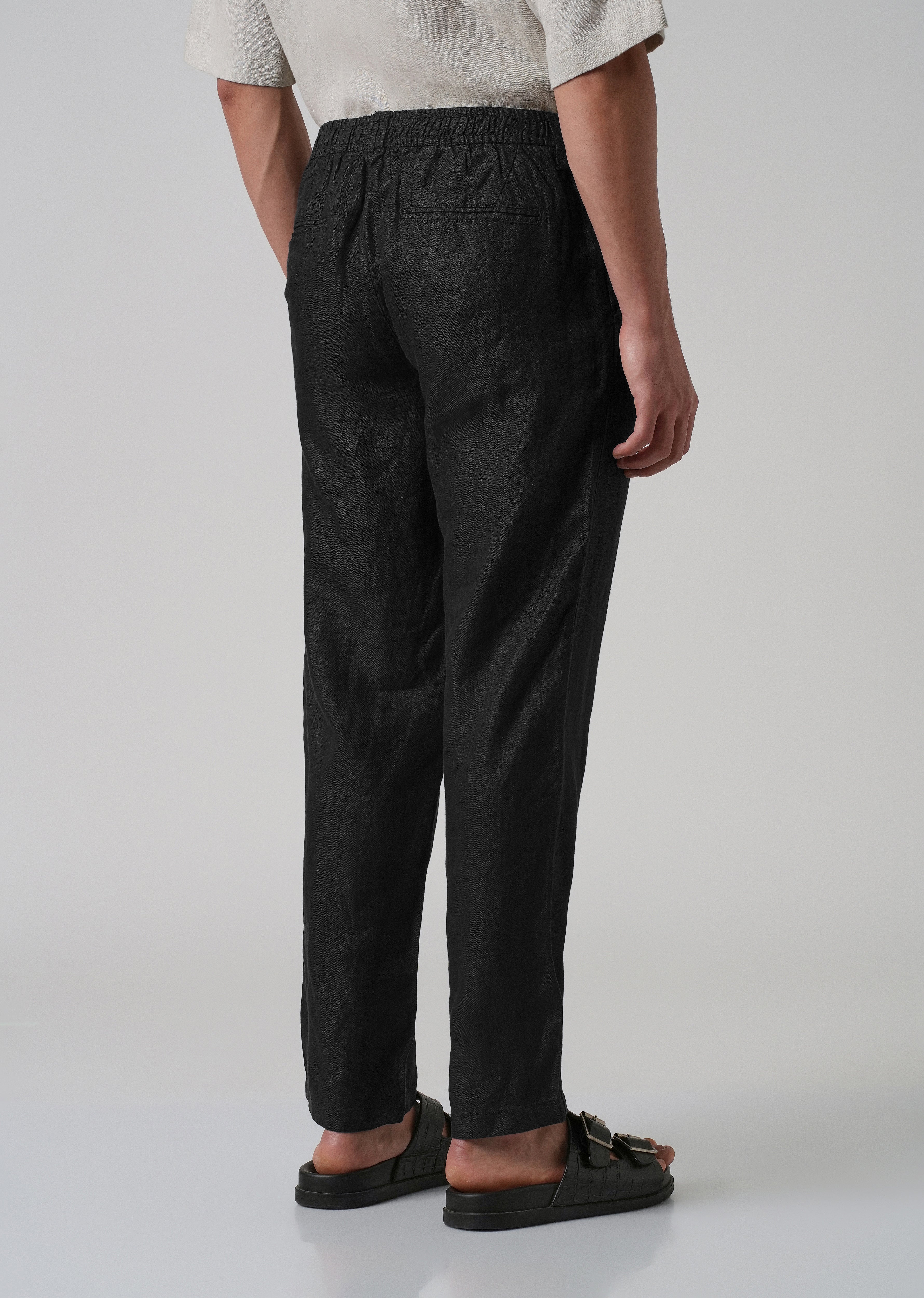 Raven Black Linen Pant