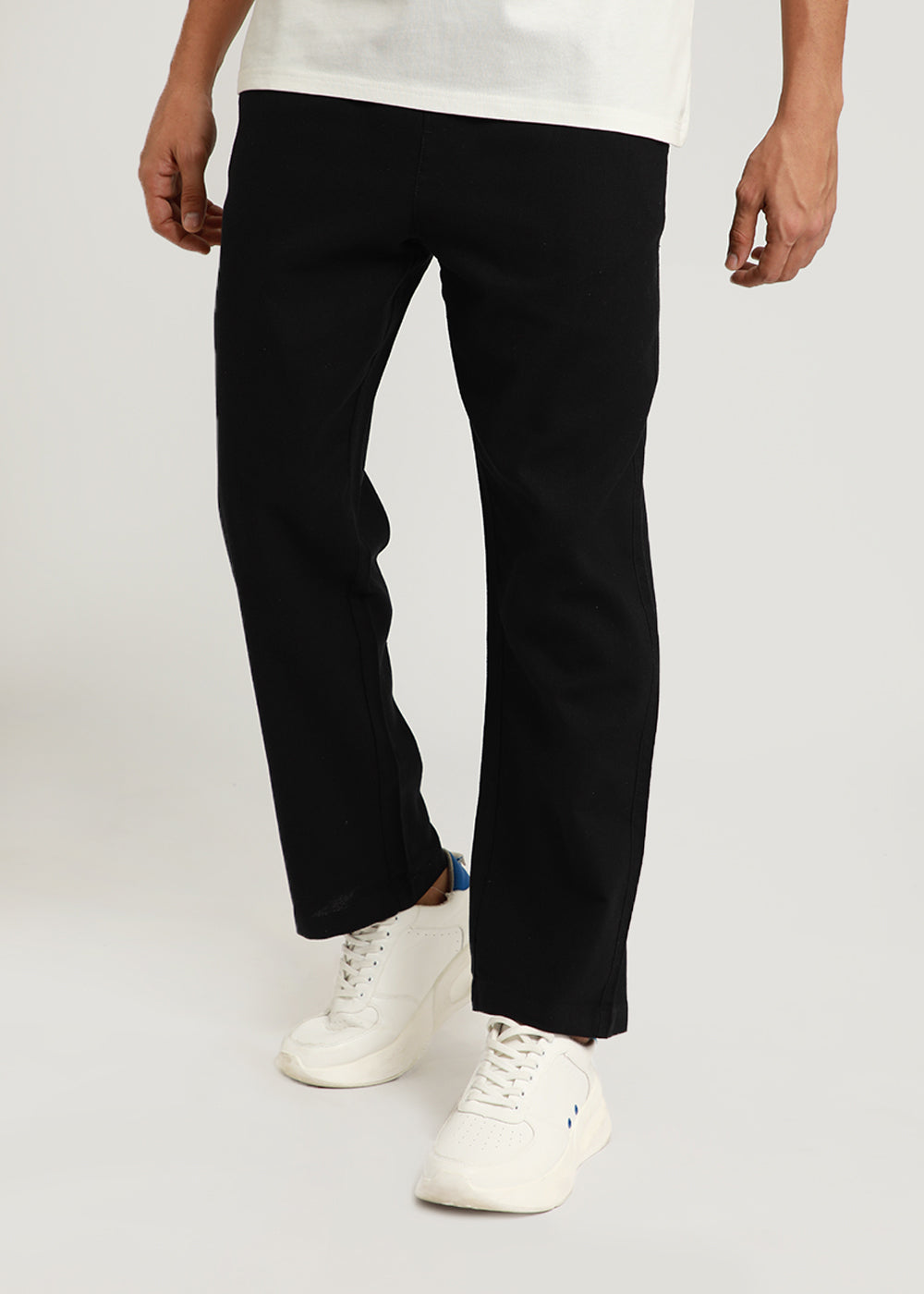 Raven Black Textured Pants