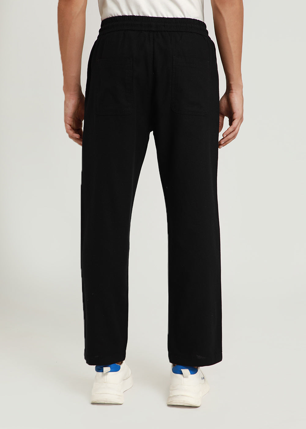 Raven Black Textured Pants