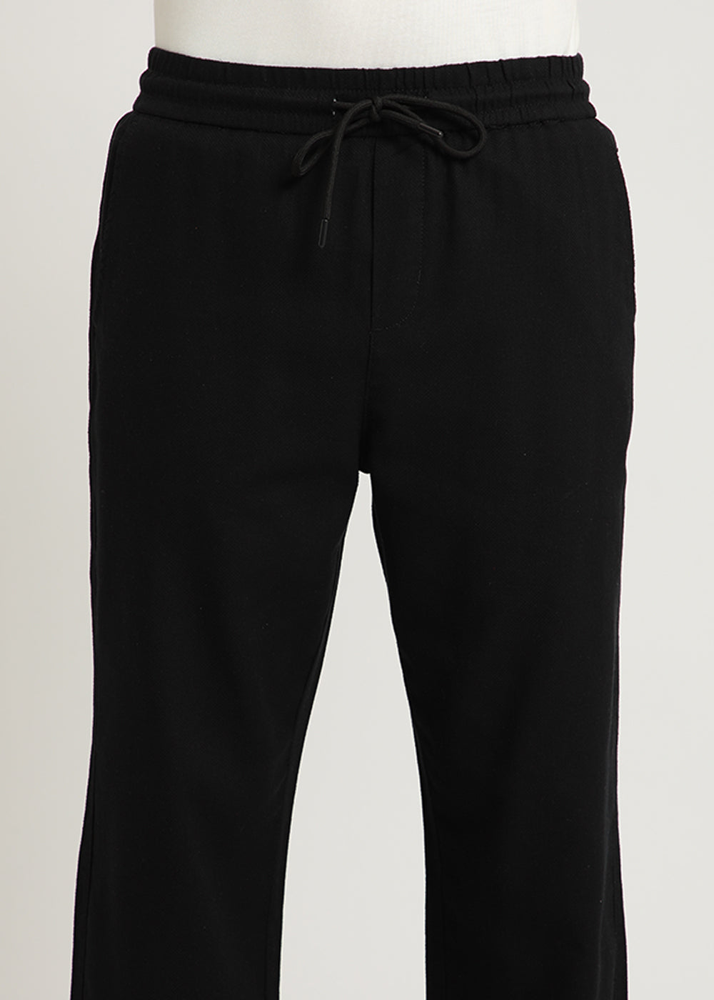 Raven Black Textured Pants