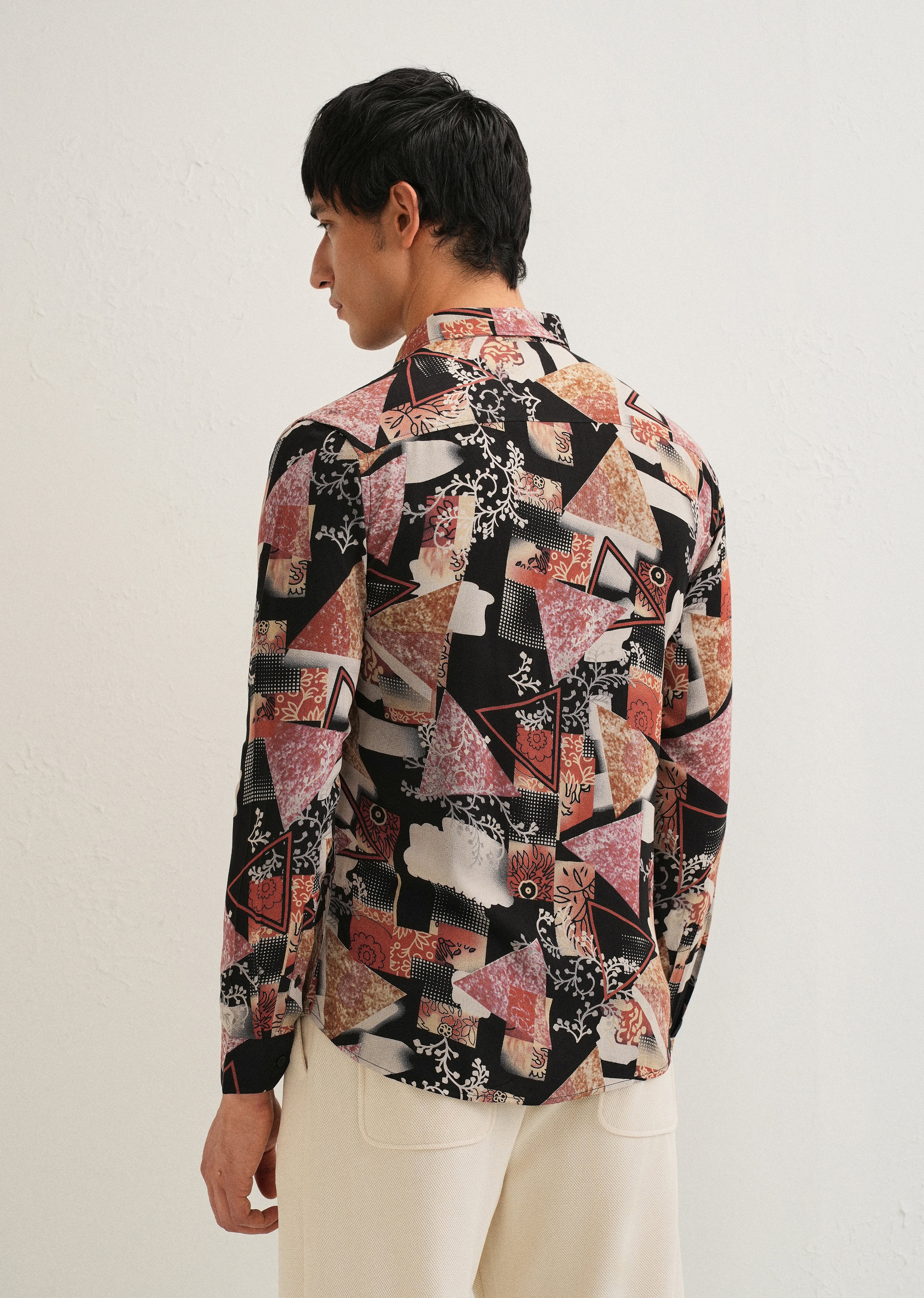 Red Abstract Feather Shirt