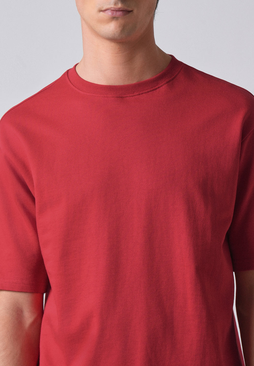 Crimson Red Basic Relaxed Fit T-shirt