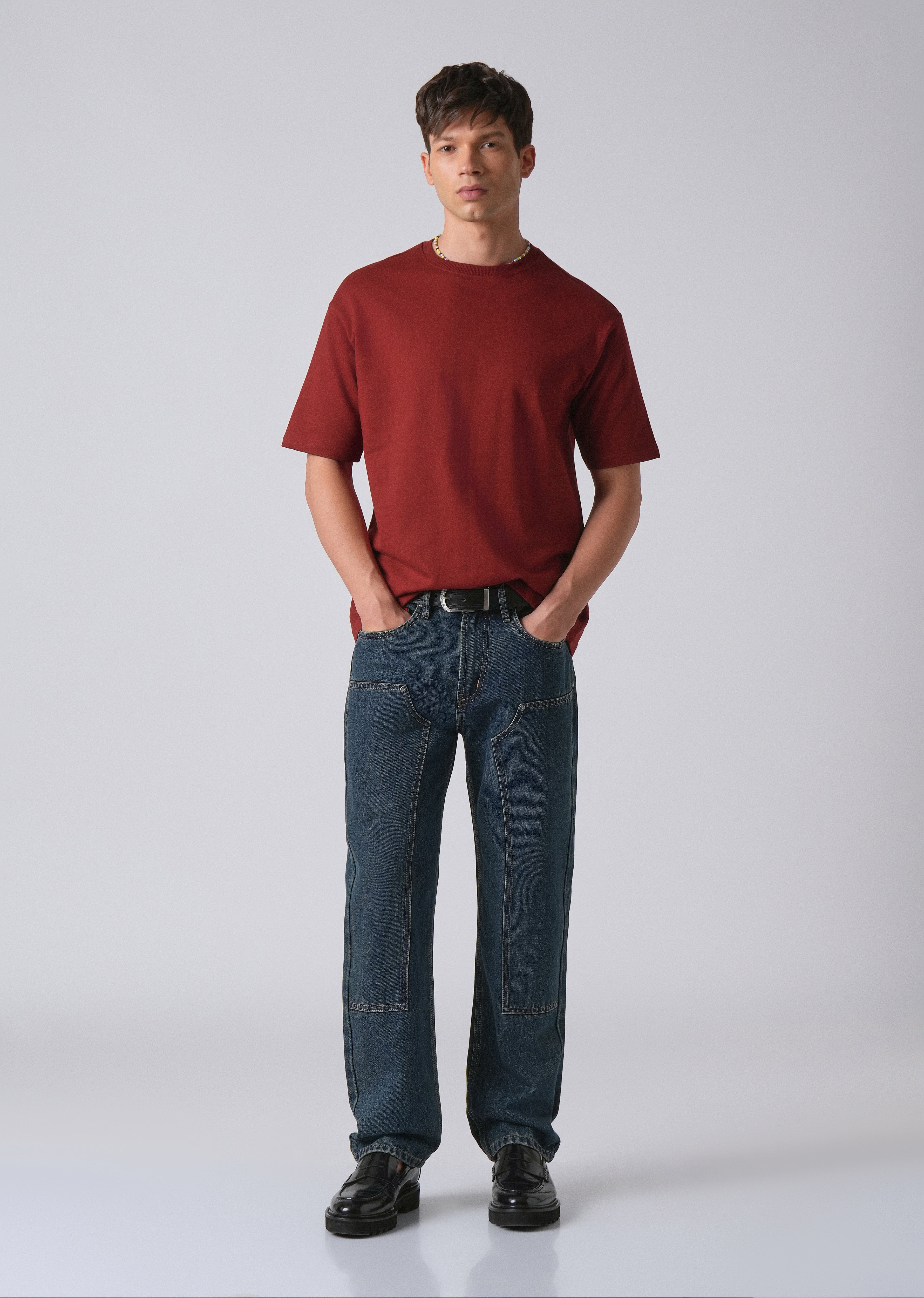 Red Basic Relaxed Fit T-shirt