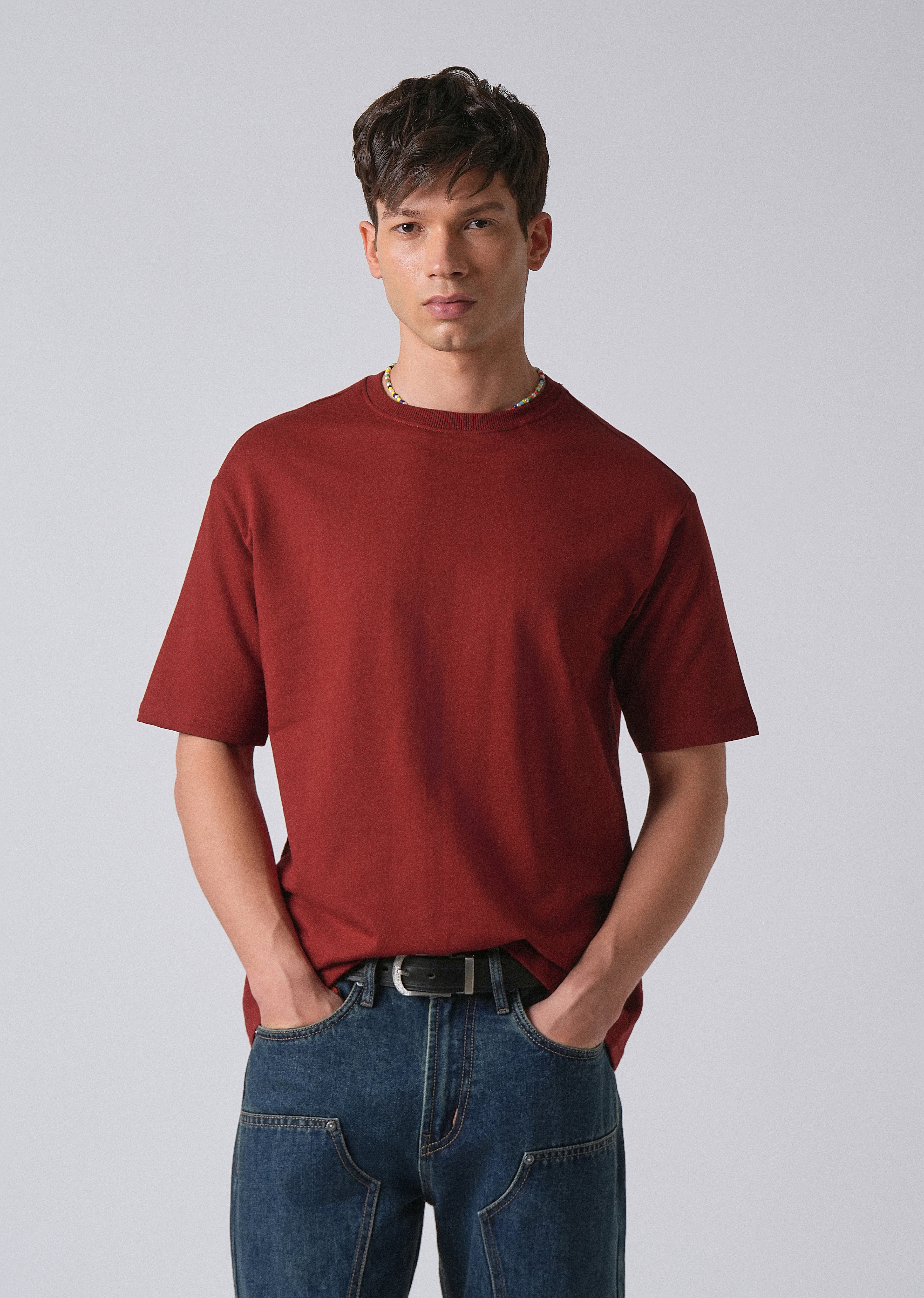 Red Basic Relaxed Fit T-shirt