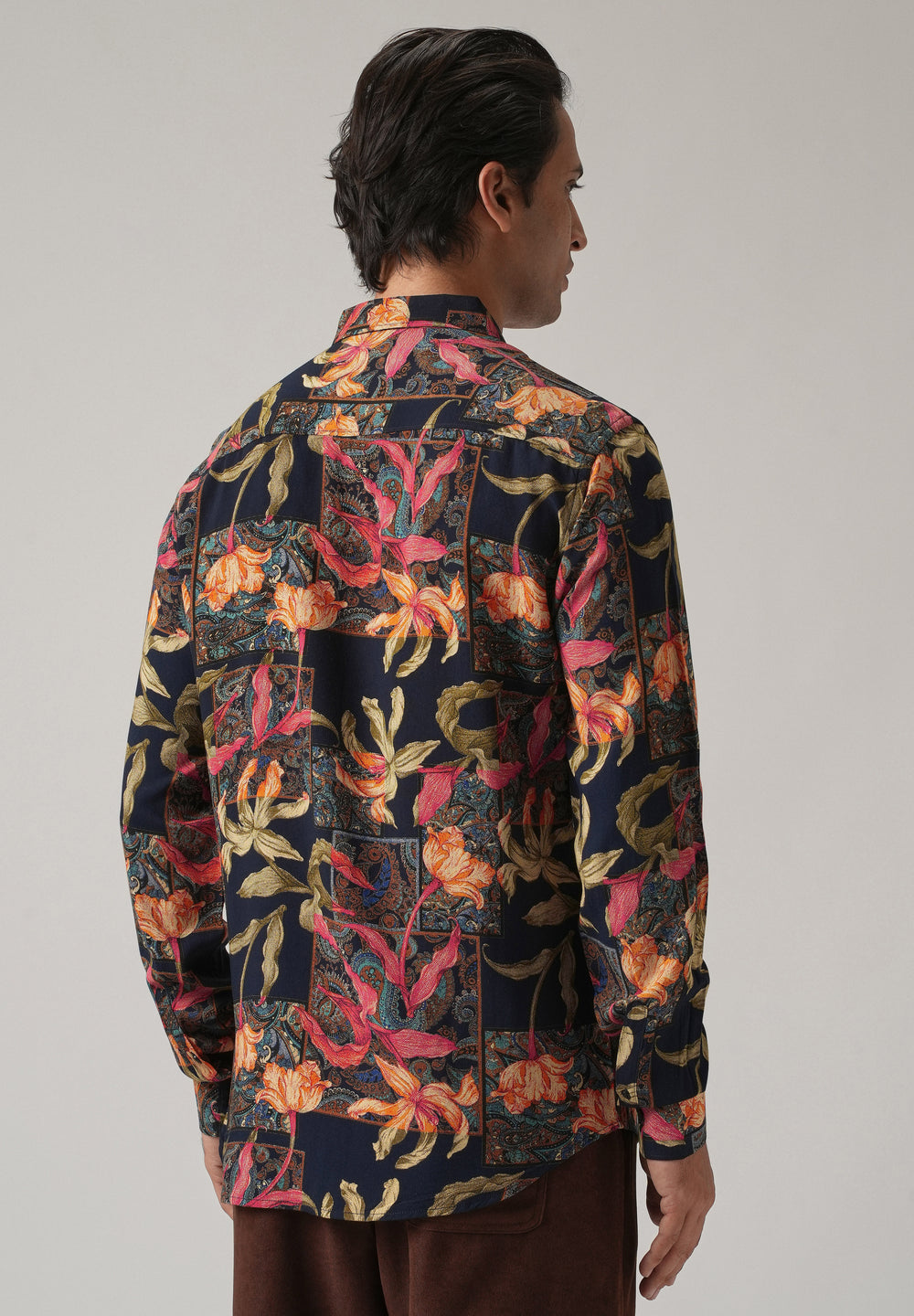 Red Exotic Lily Print Feather Shirt