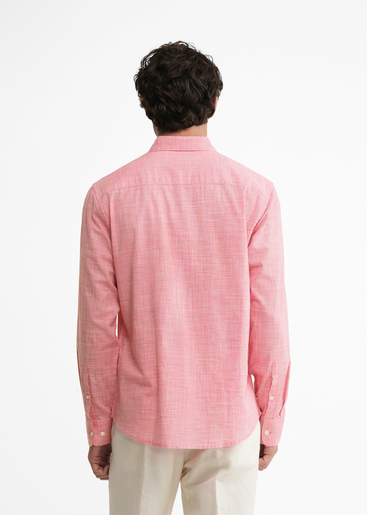Red Textured Weave Cotton Shirt