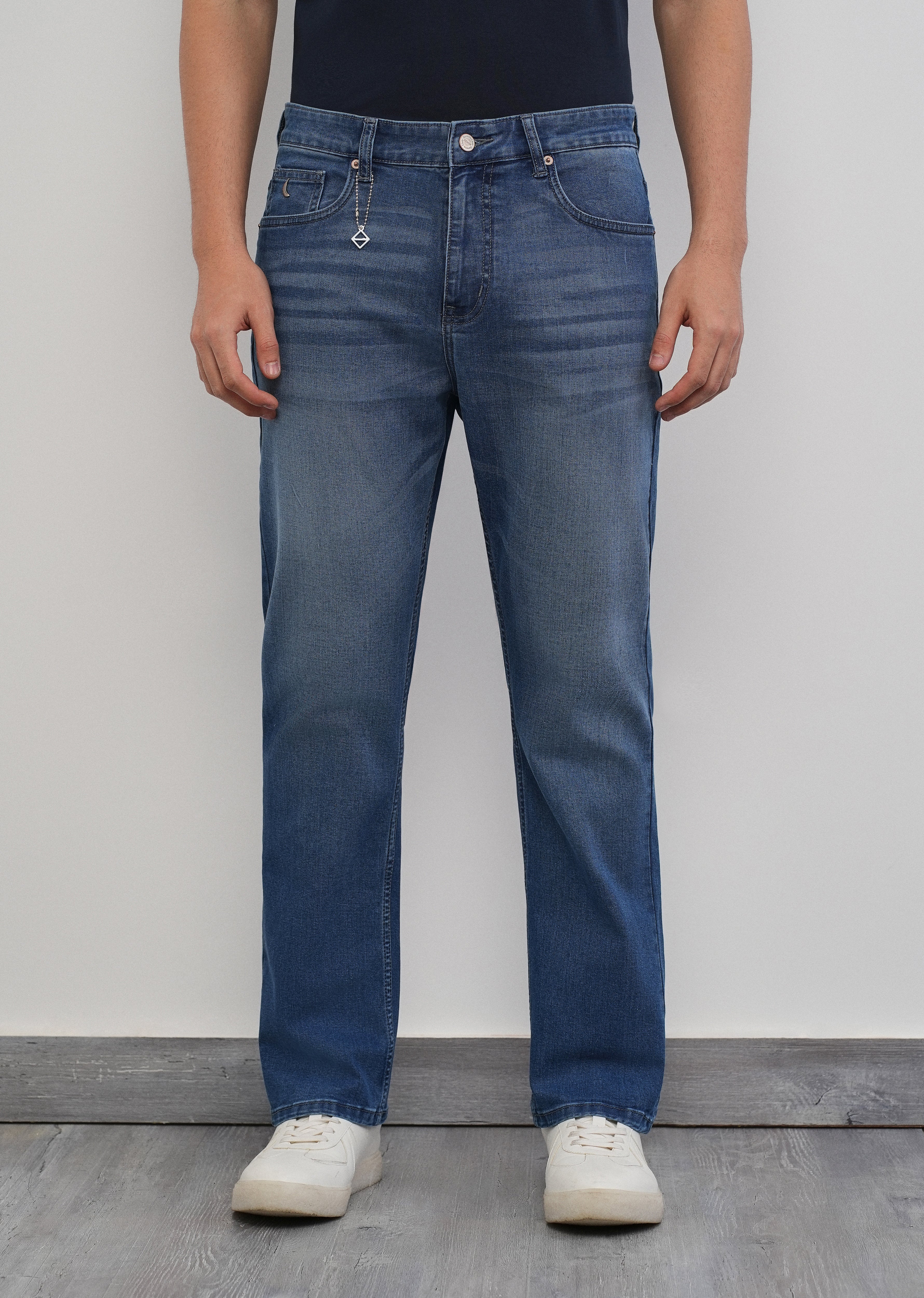Retro Mid Blue Straight Fit Jeans