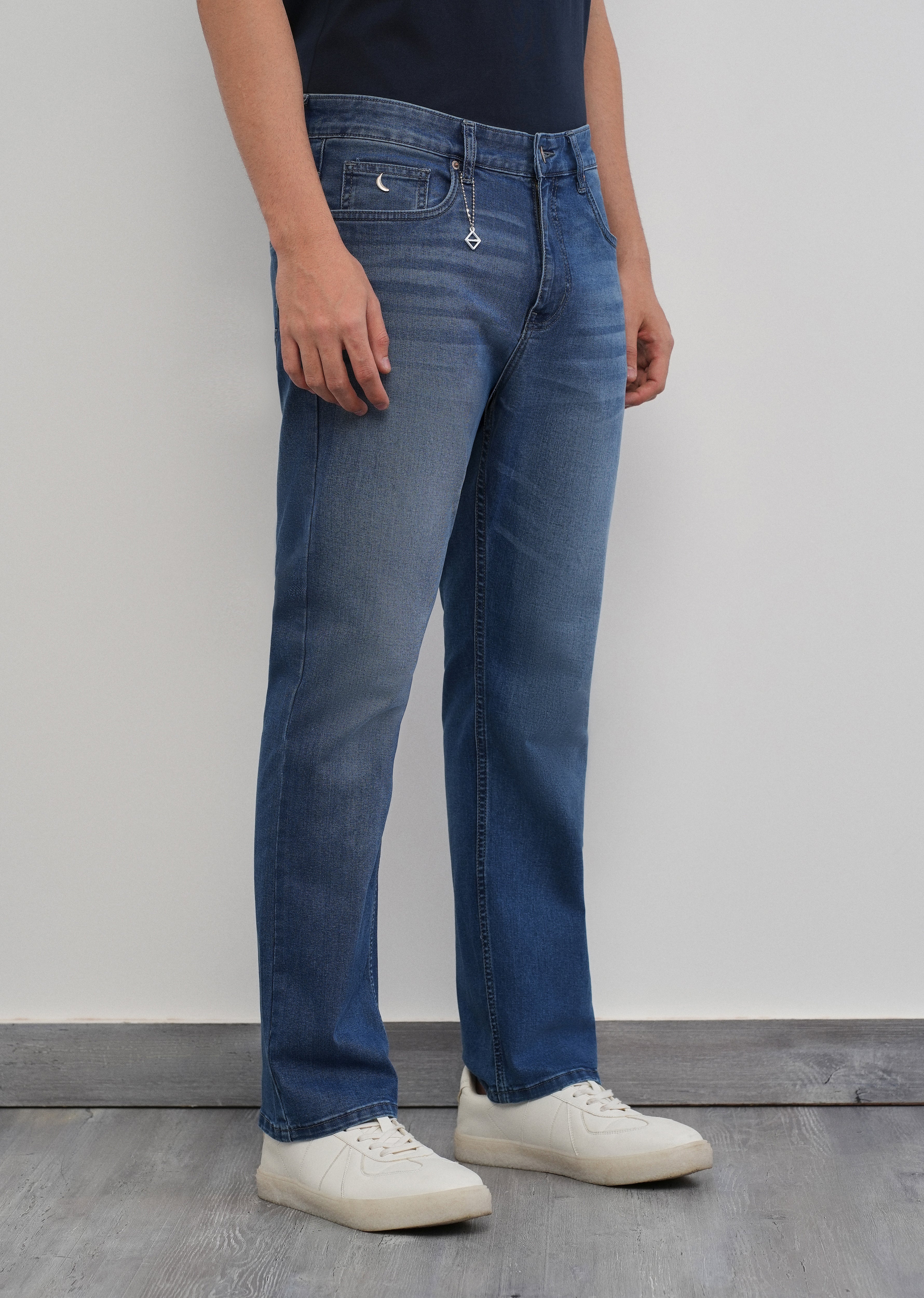 Retro Mid Blue Straight Fit Jeans