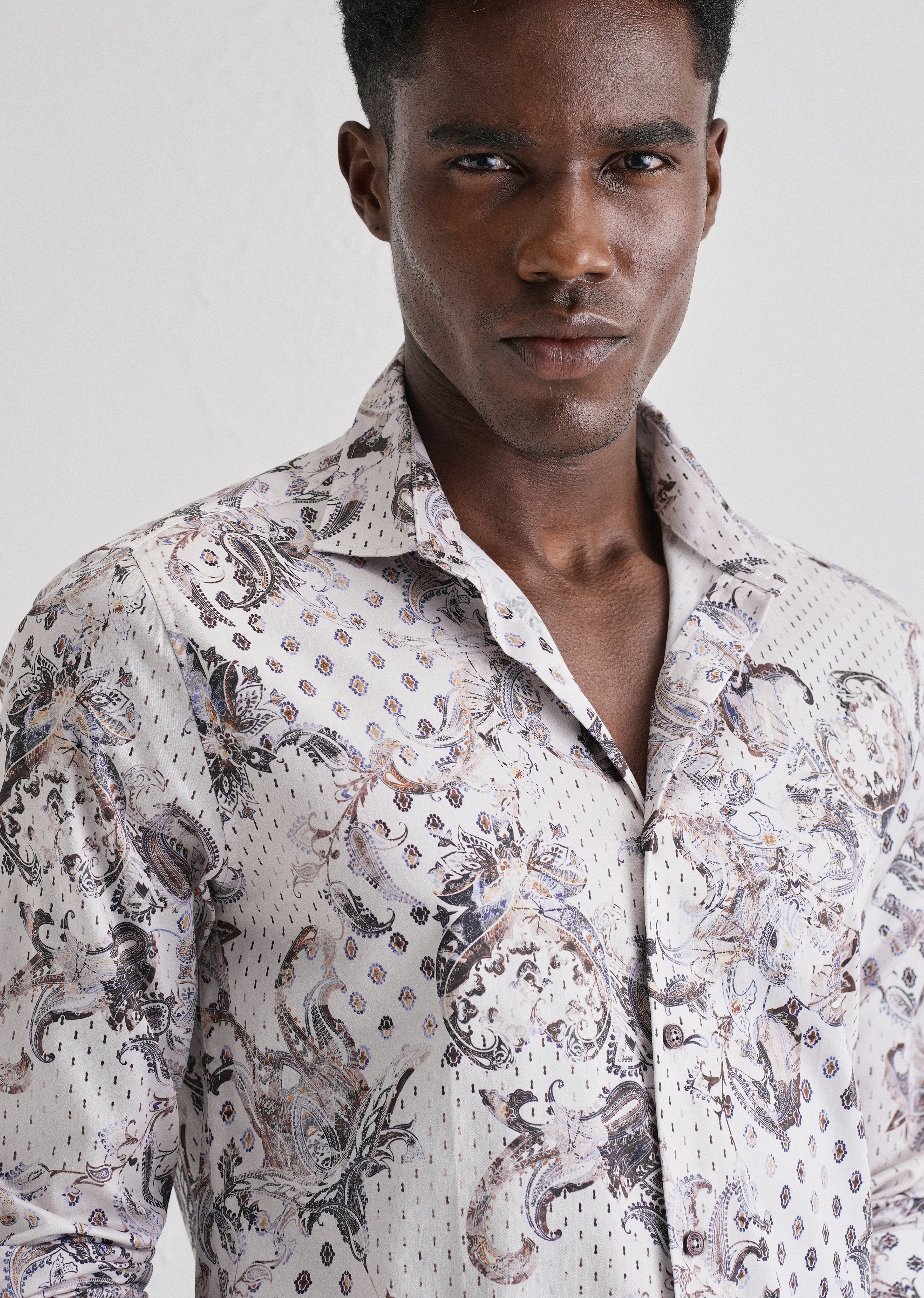 Retro Paisley Printed Shirt