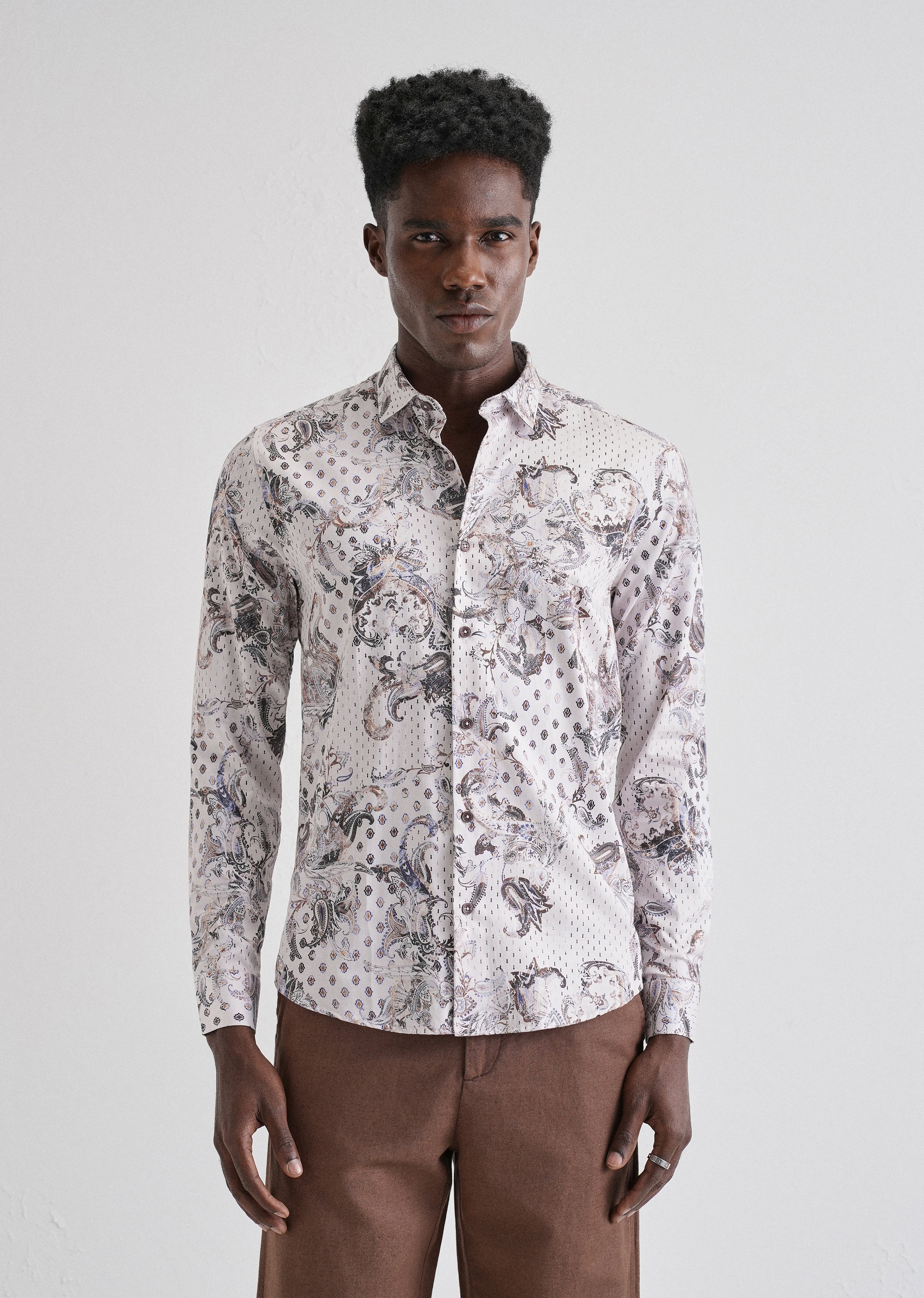 Retro Paisley Printed Shirt