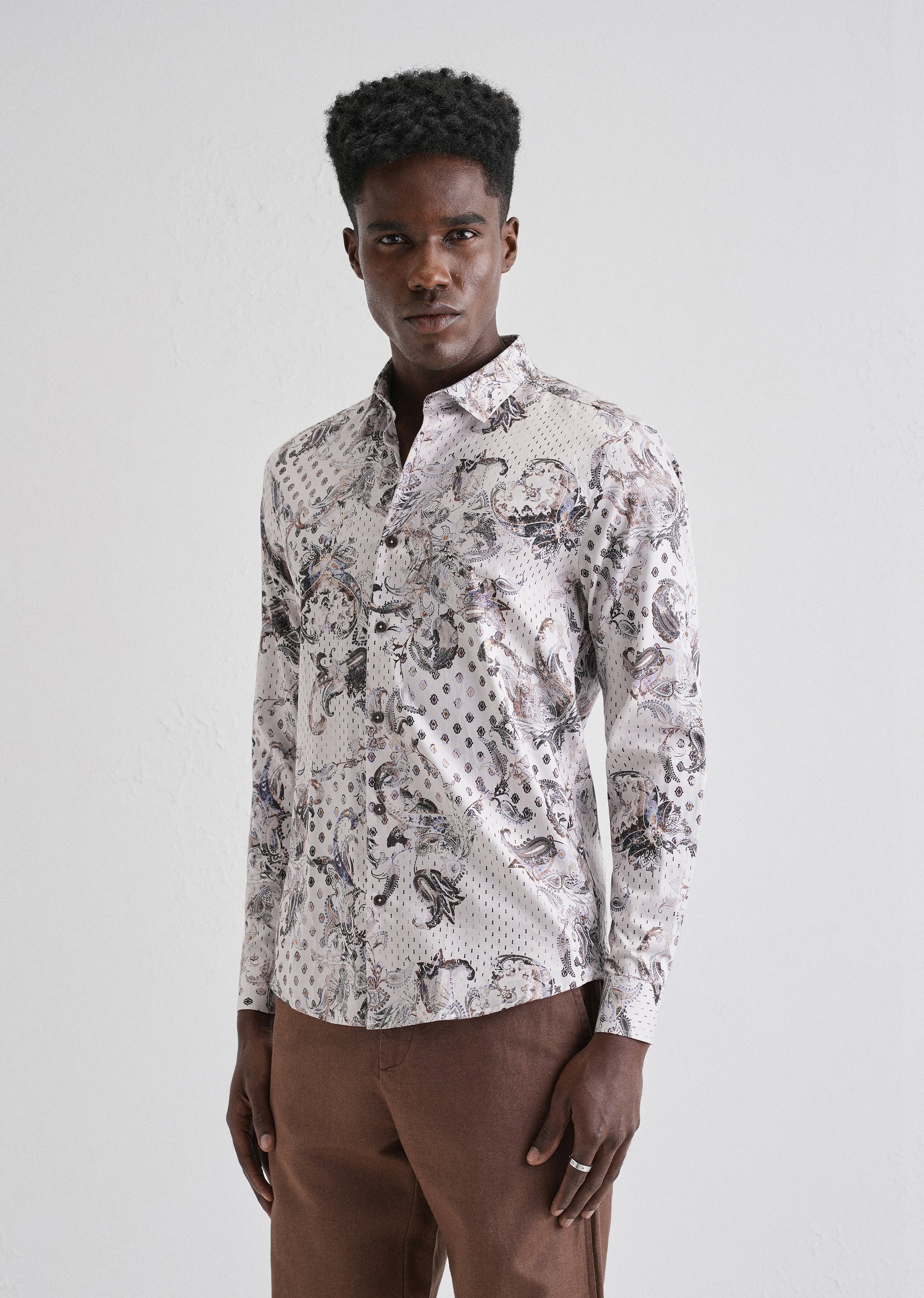 Retro Paisley Printed Shirt