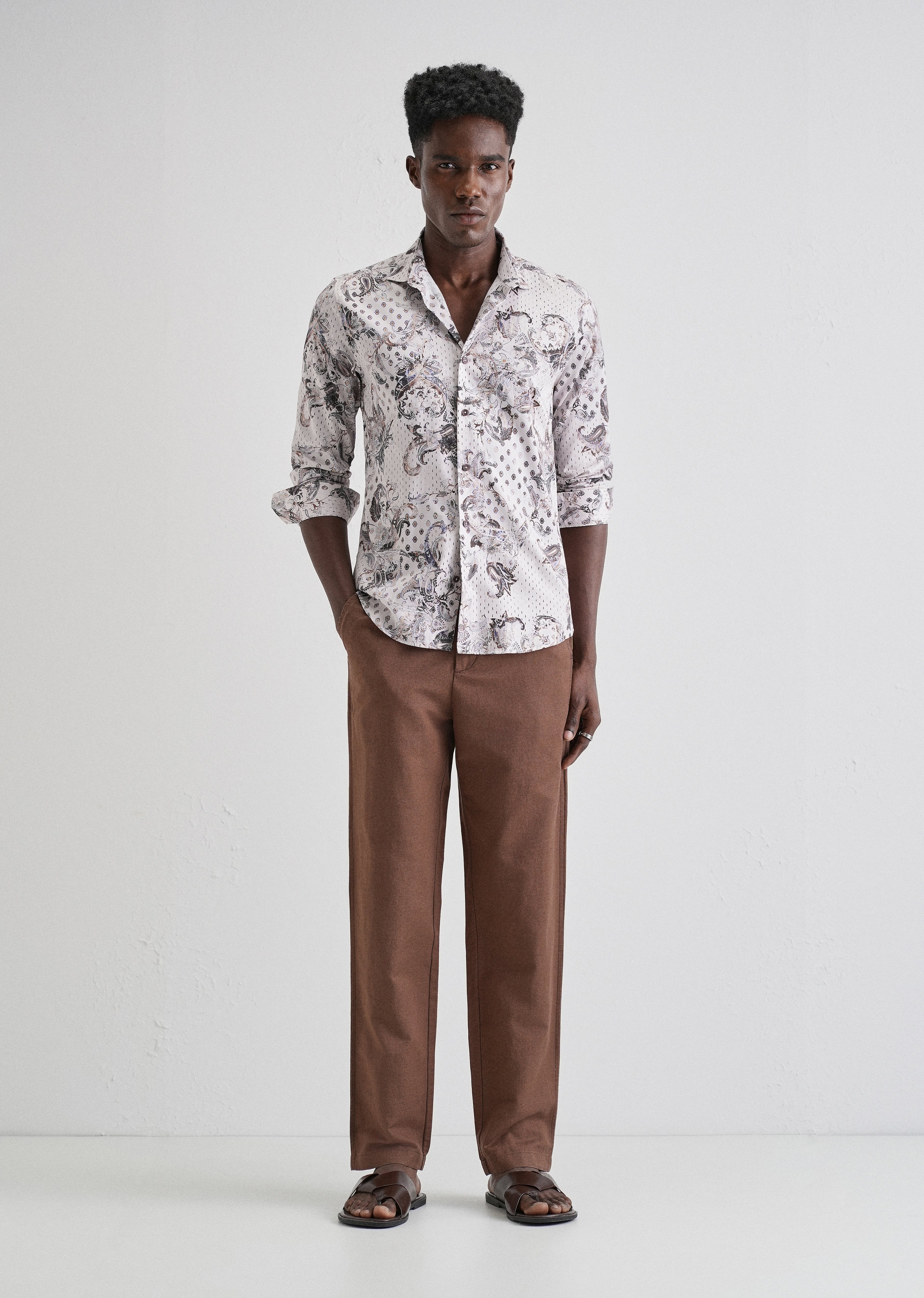 Retro Paisley Printed Shirt