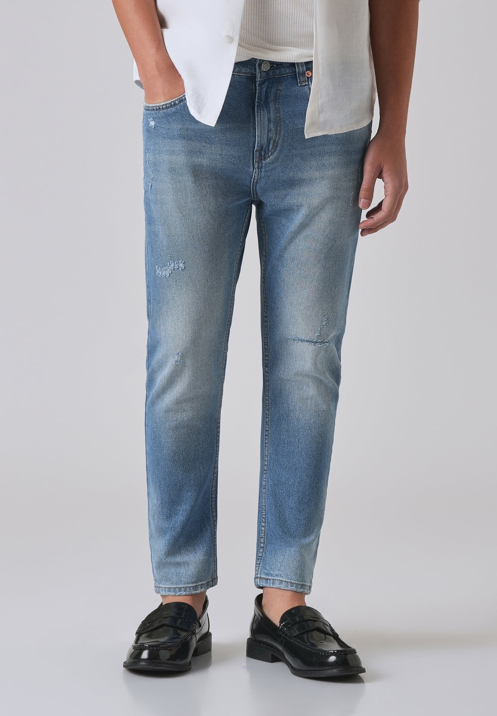 Ripped Honor Blue Slim fit Jeans
