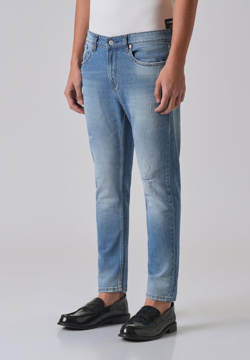 Ripped Honor Blue Slim fit Jeans