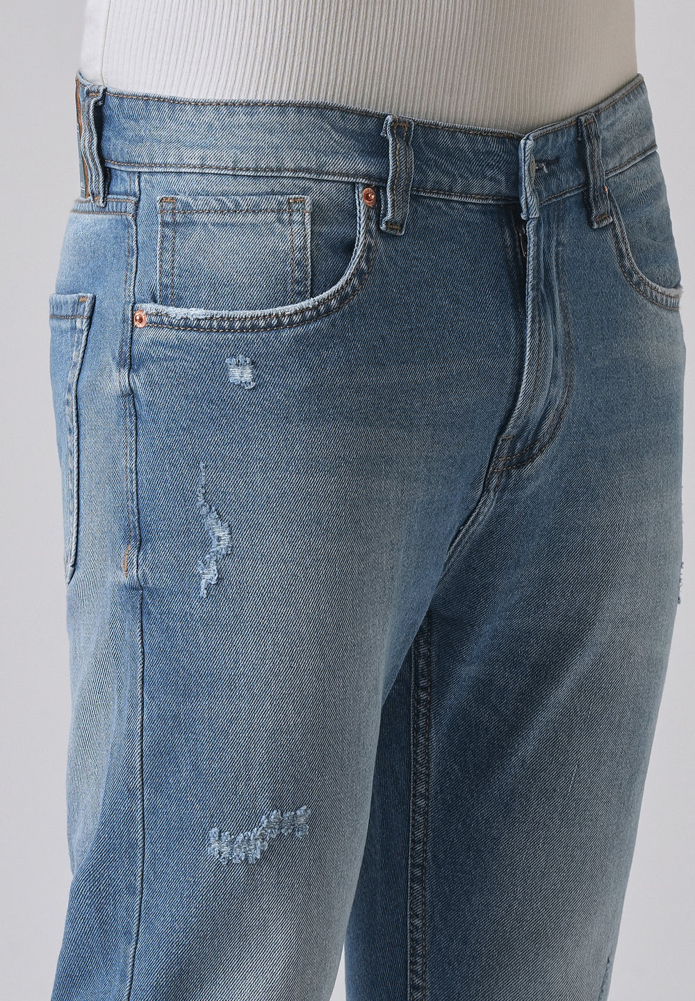 Ripped Honor Blue Slim fit Jeans