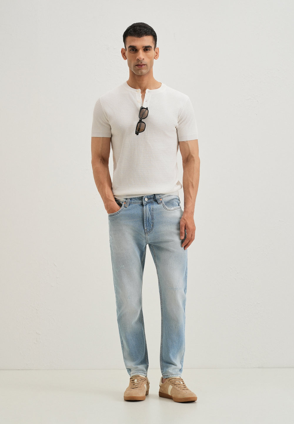 Ripped Stone Blue Slim fit Jeans