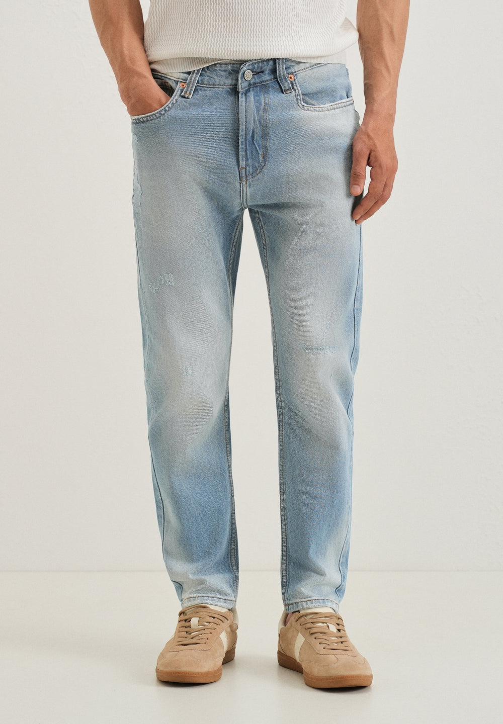 Ripped Stone Blue Slim fit Jeans