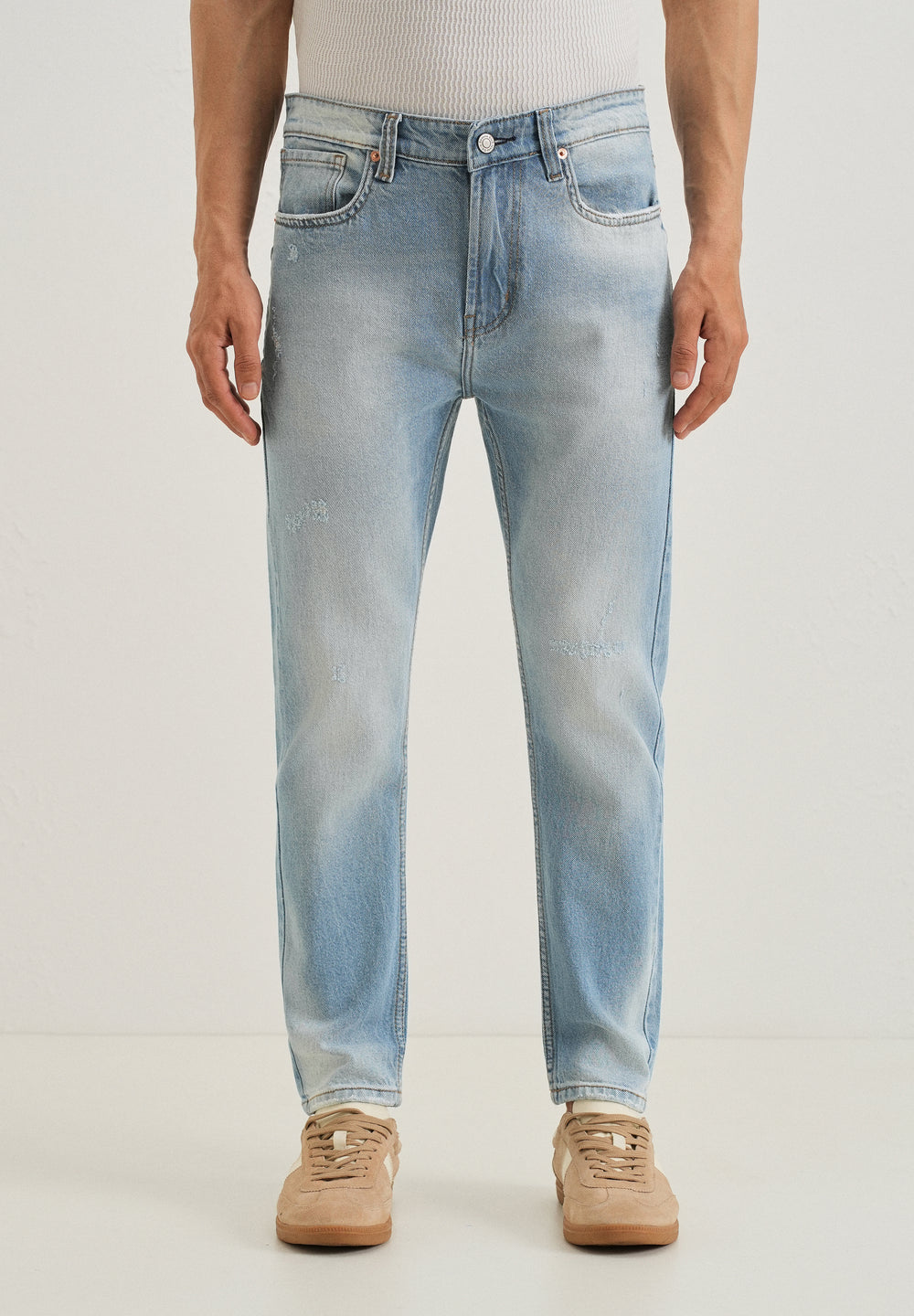 Ripped Stone Blue Slim fit Jeans