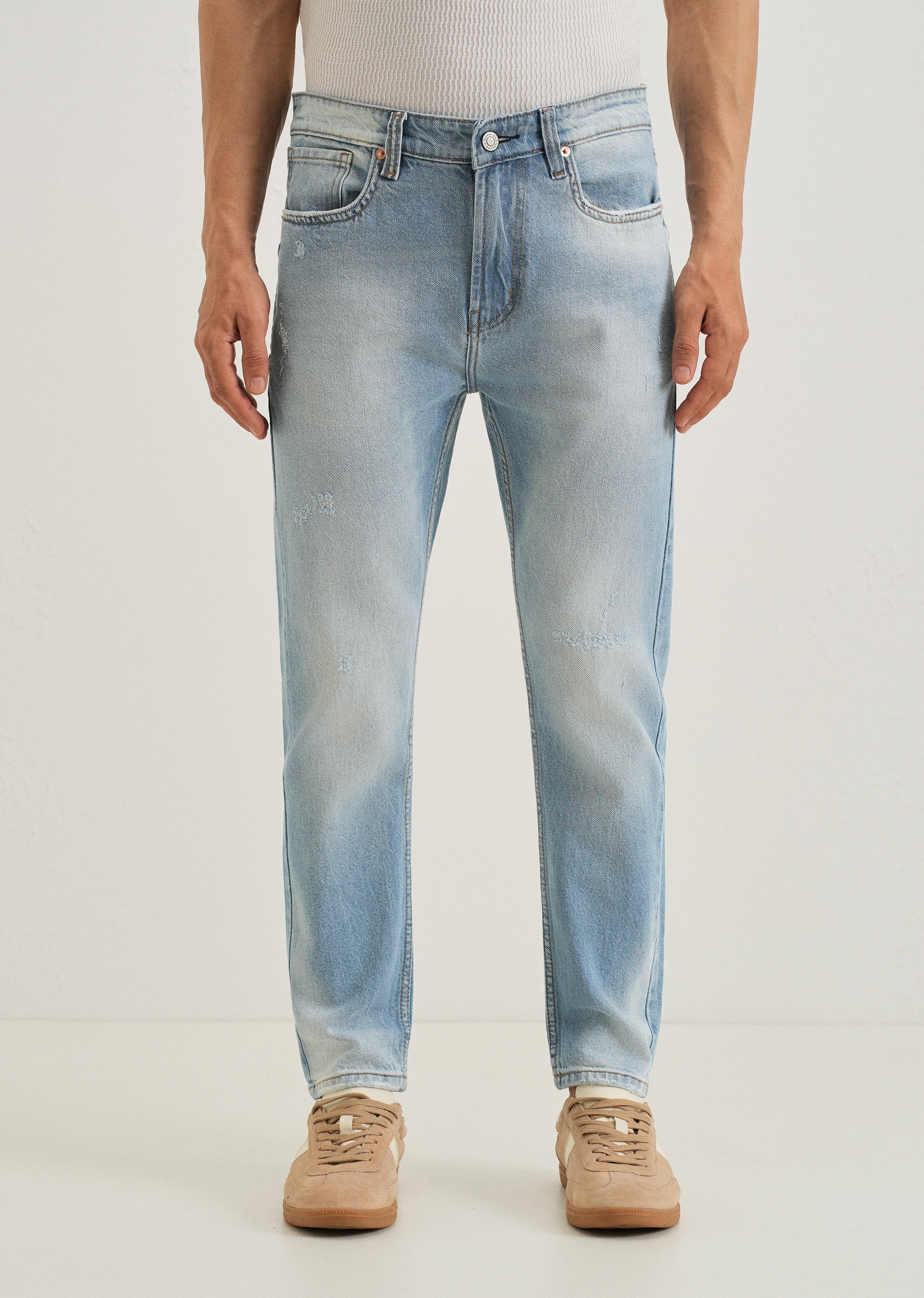 Ripped Stone Blue Slim fit Jeans